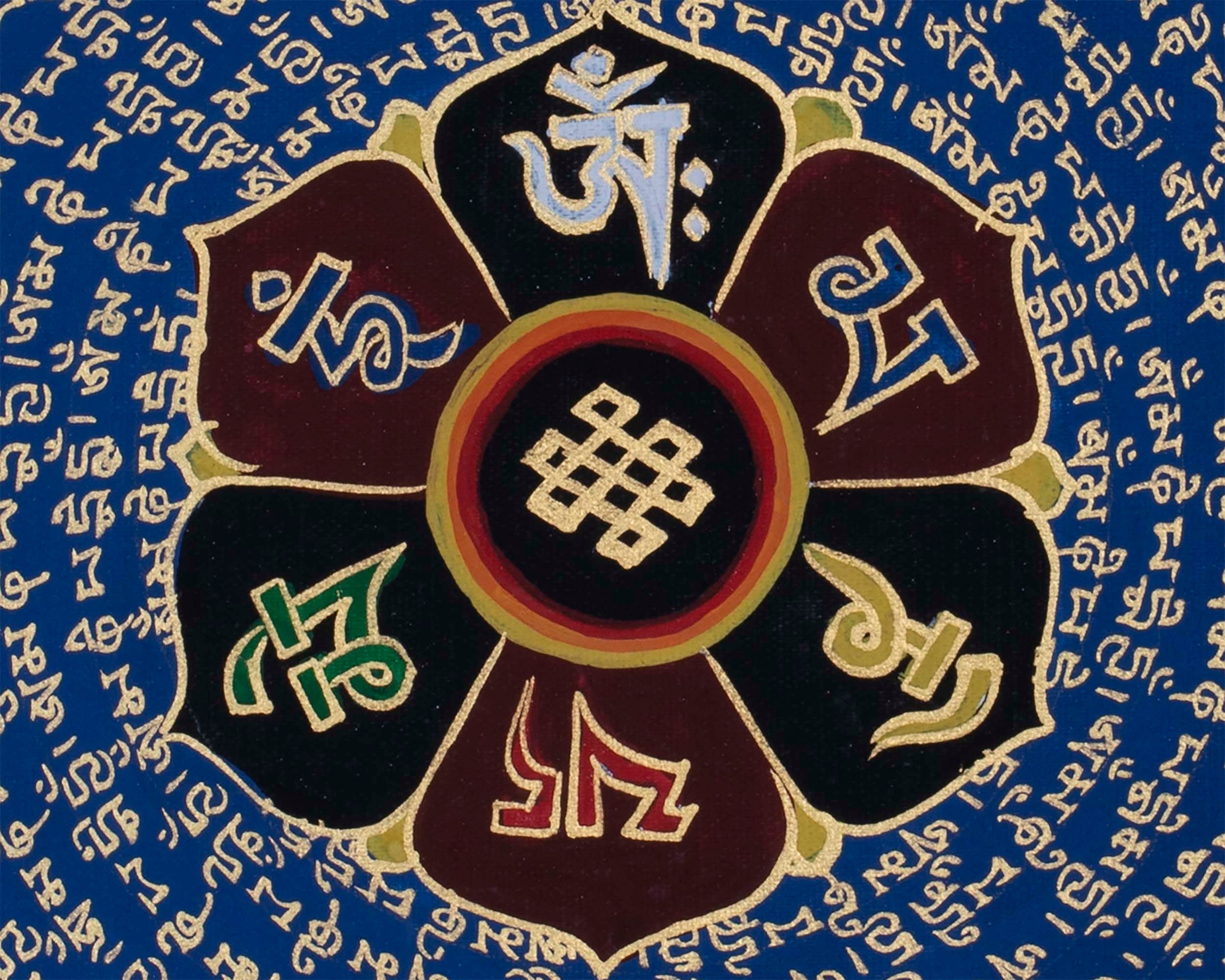 Hand-Painted Mantra Mandala | Small Size