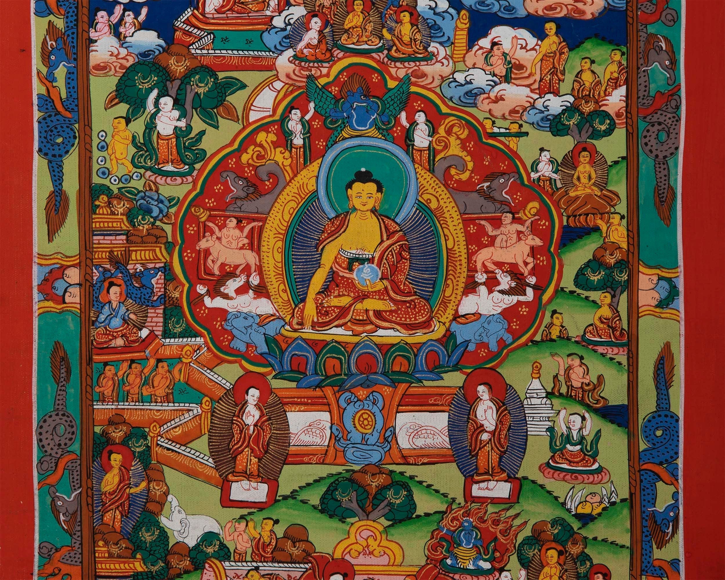Life Story of The Tathagata | Shakyamuni Buddha Thangka