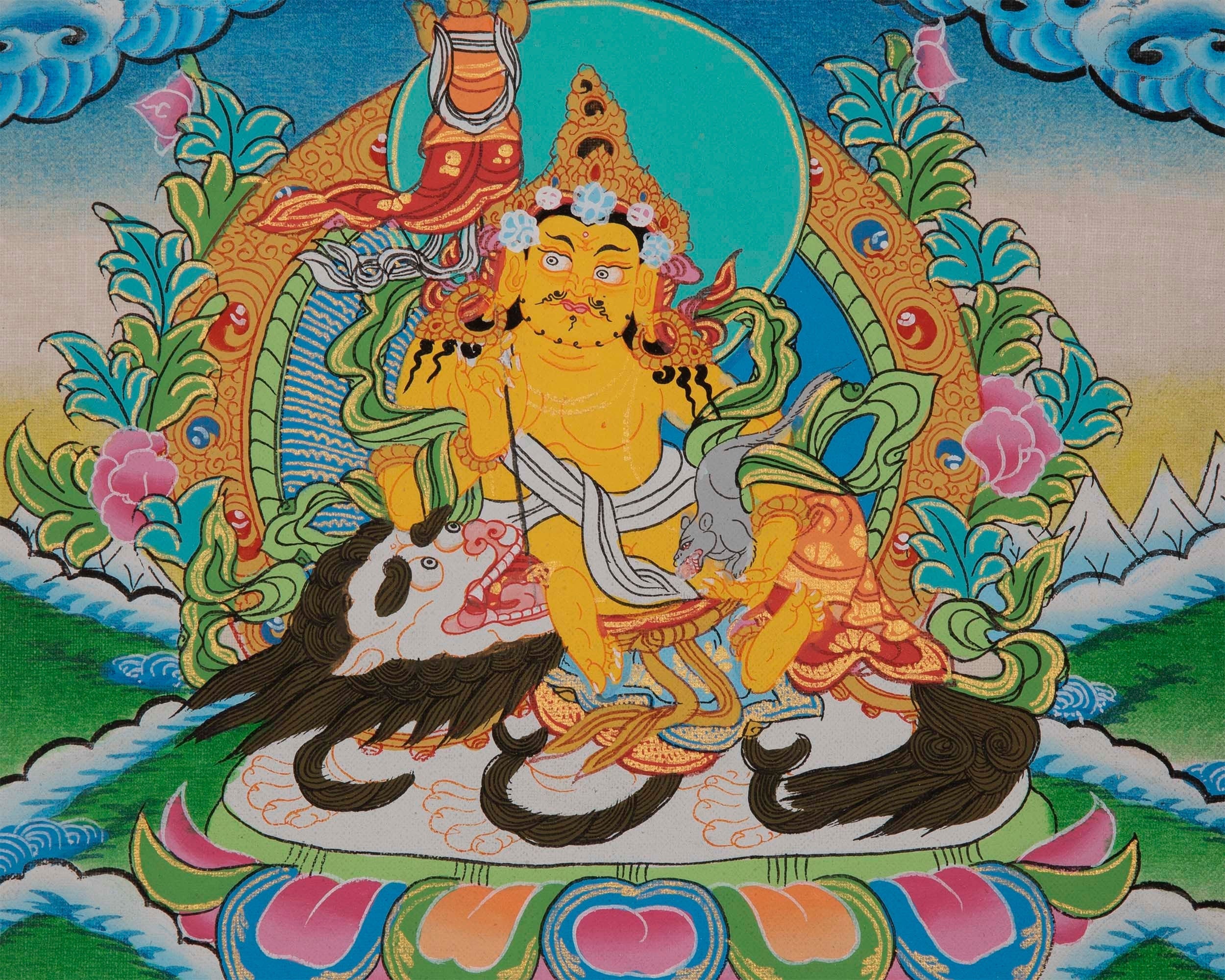 Namtoshe Jambhala Thangka | Best Quality Zambhala Tibetan Painting