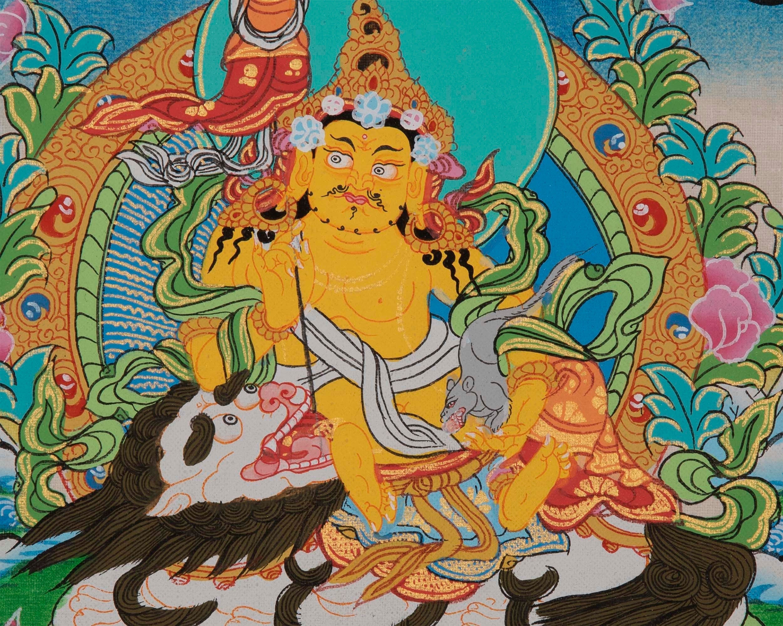 Namtoshe Jambhala Thangka | Best Quality Zambhala Tibetan Painting