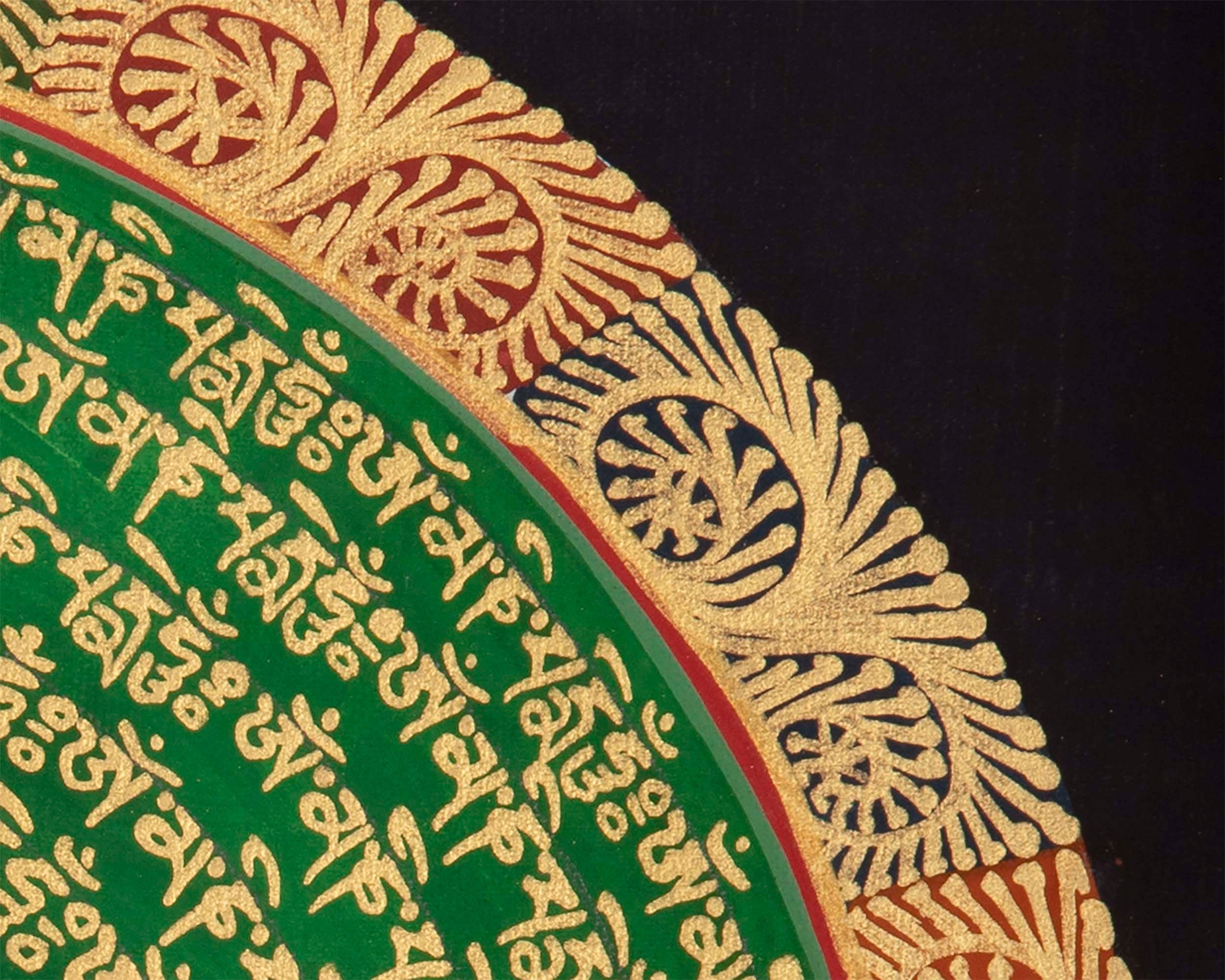 Green Mandala Thangka | Hand Painted Tibetan thangka