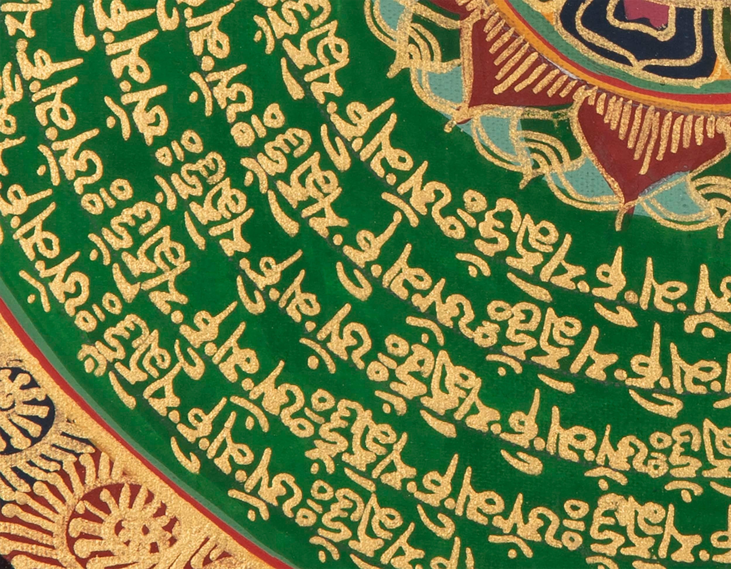 Green Mandala Thangka | Hand Painted Tibetan thangka