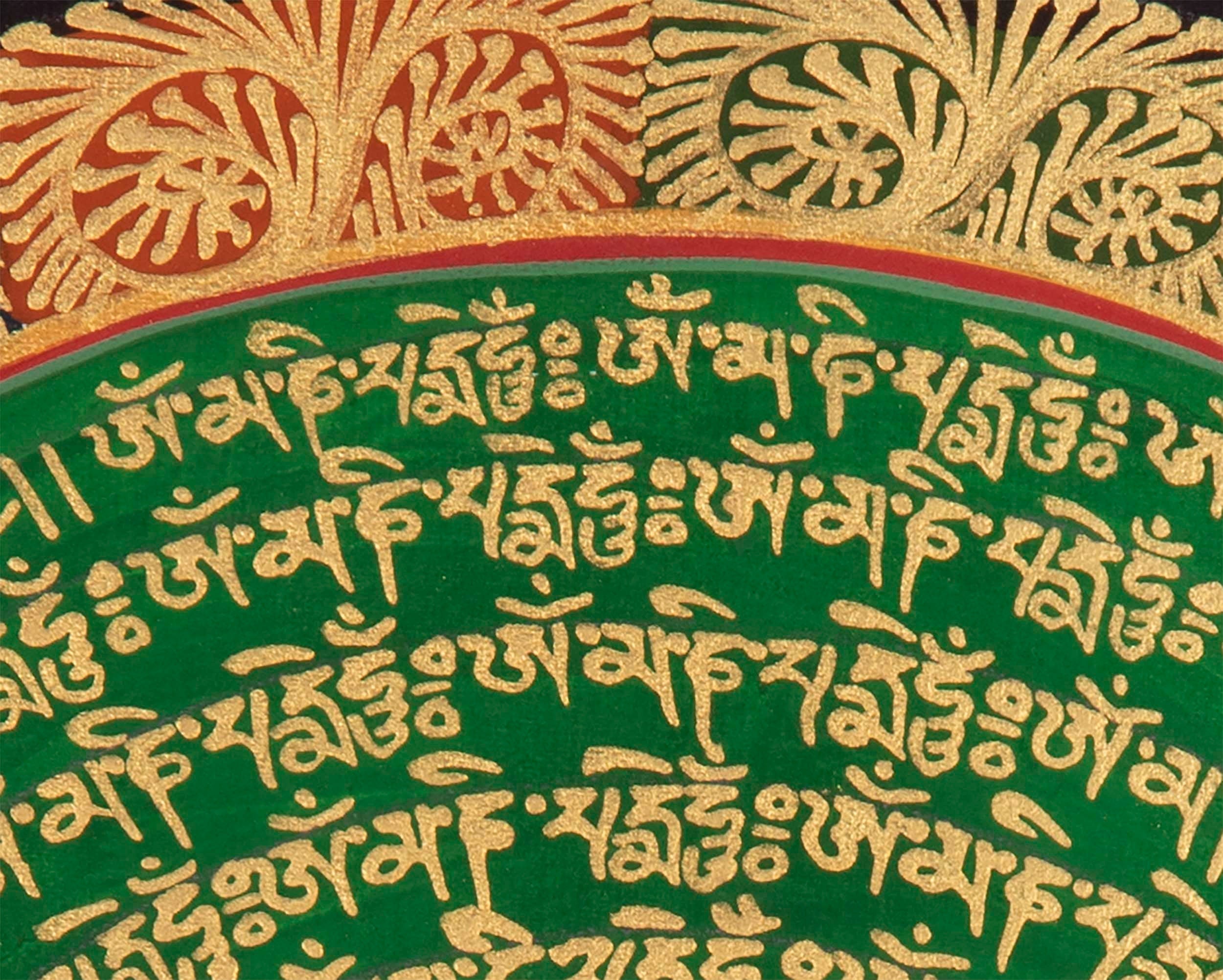 Green Mandala Thangka | Hand Painted Tibetan thangka