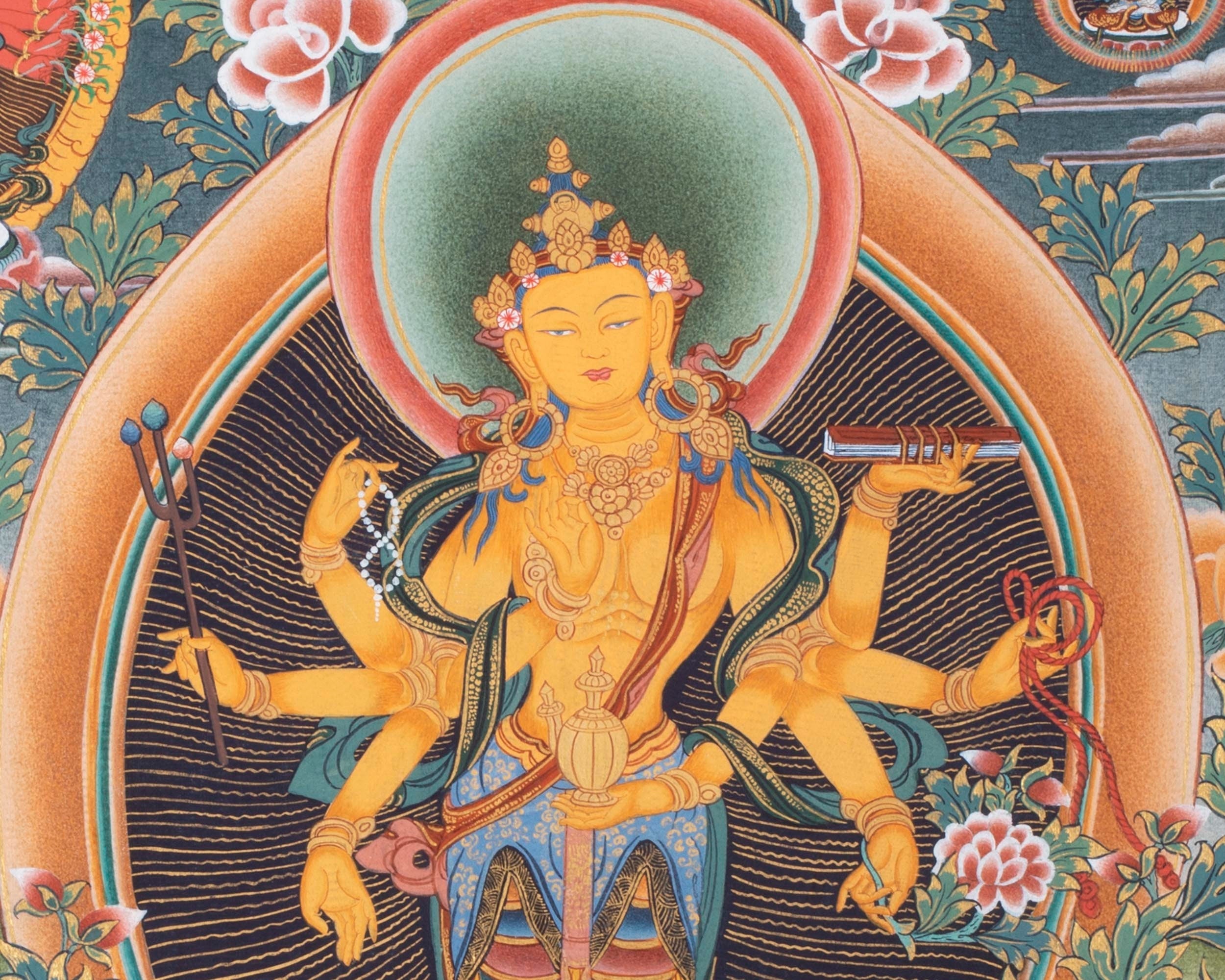 Amoghpasa Thangka | Tibetan Buddhist Handpainted Art | Wall Decor
