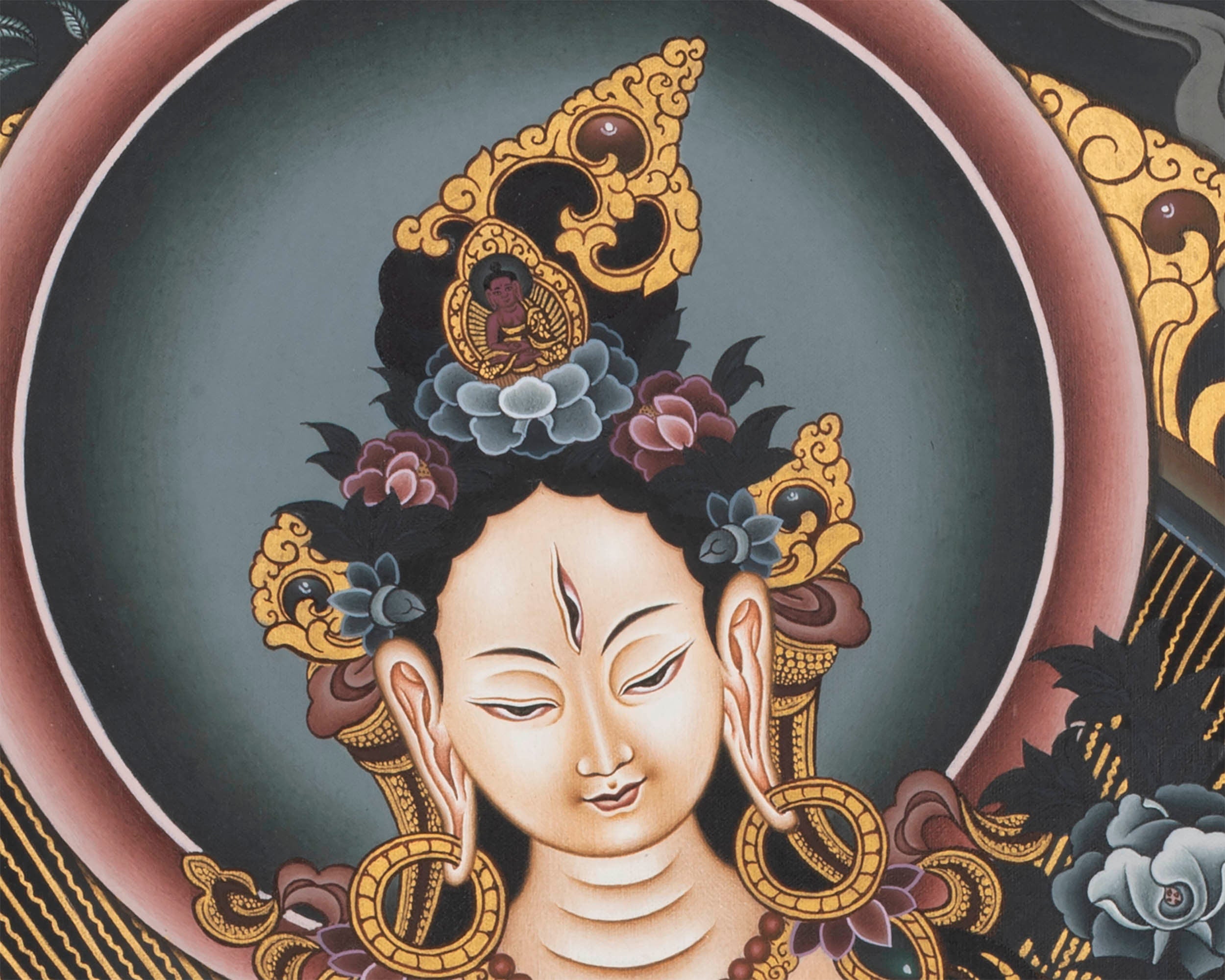 White Tara Thangka | Tibetan Dolkar Bodhisattva Of Long Life