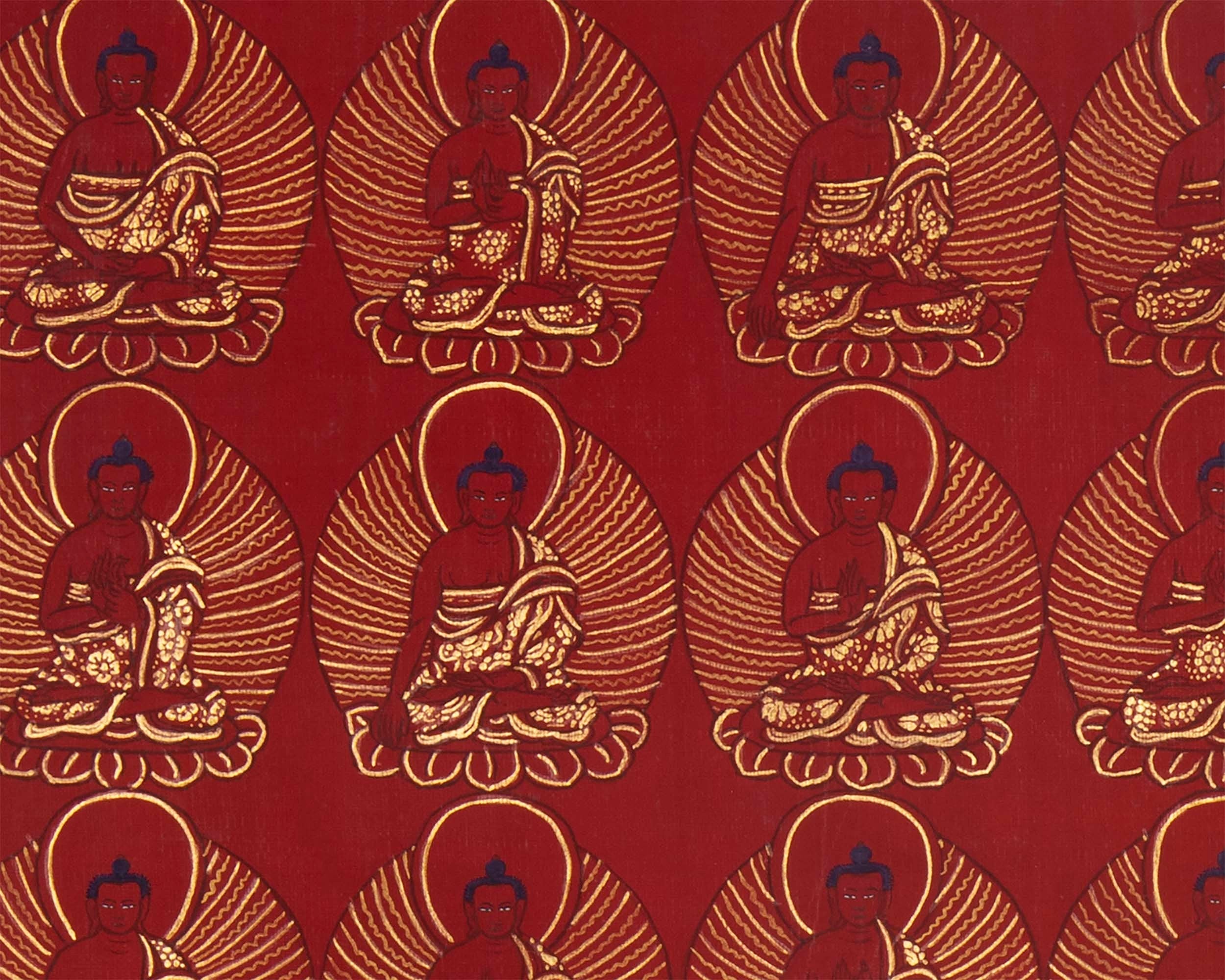 108 Multiple Shakyamuni Buddha  | Hand Painted 24K Gold Art