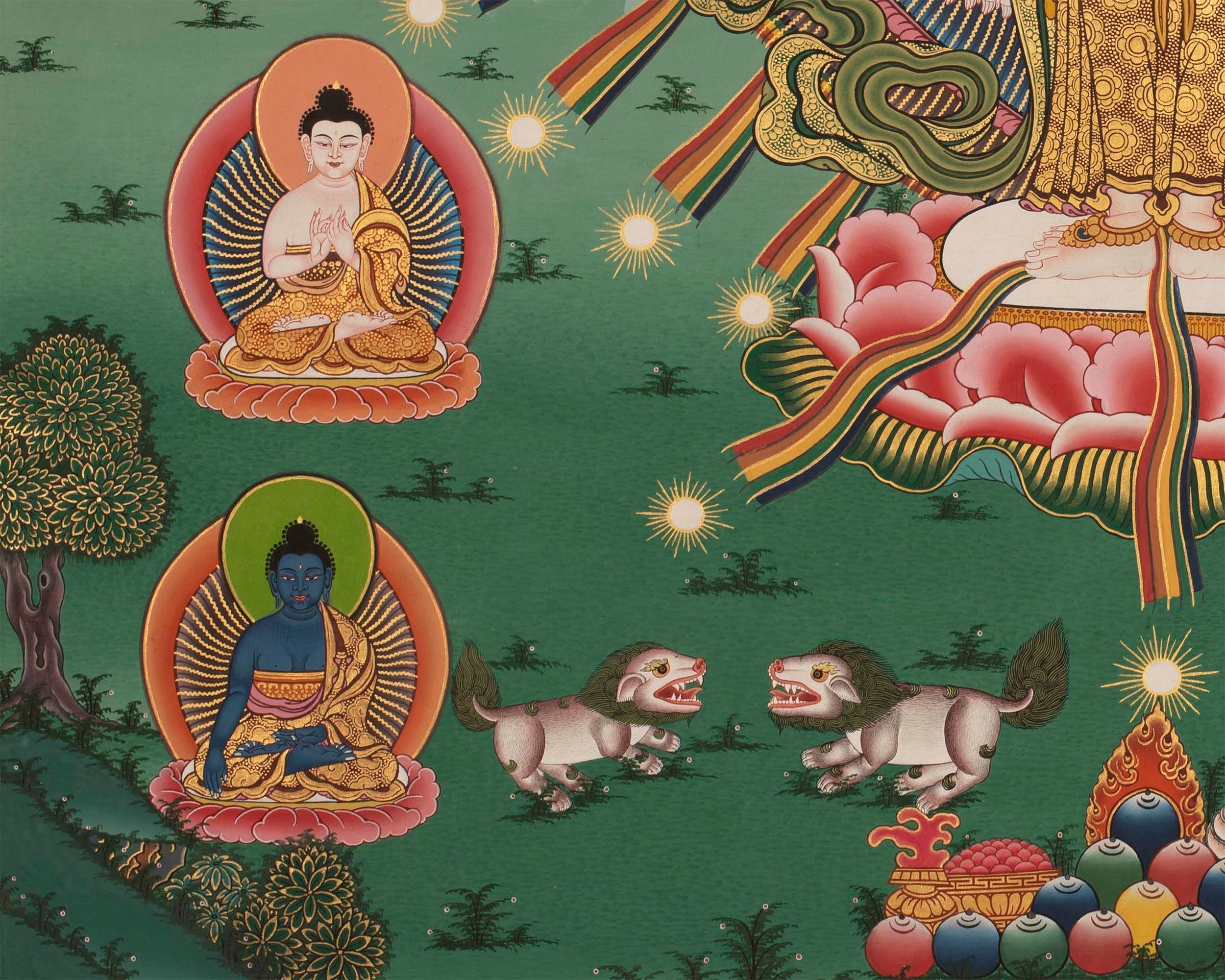 Chenresig Thangka | Buddhist Thangka Painting For Mediation | Religious Wall Decor