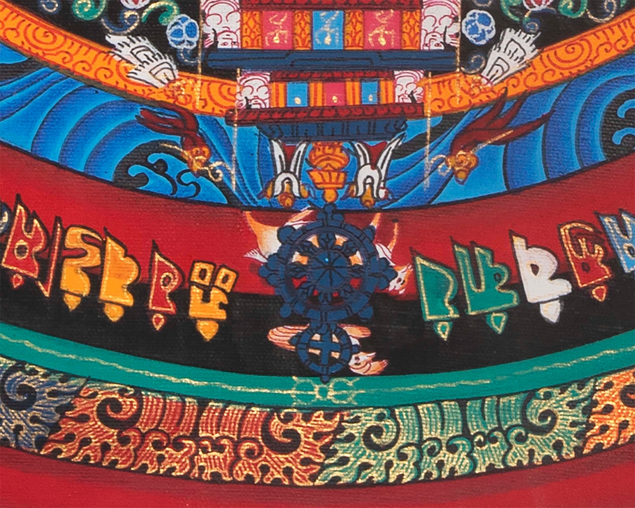Religious Kalchakra Mandala | Thangka Art From Nepal | Wall Decors