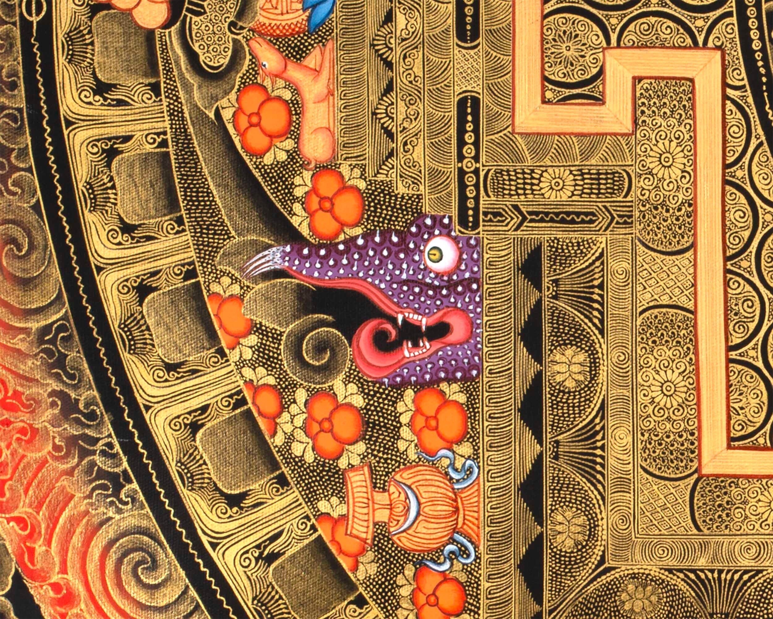 Healing Buddha Mandala Thangka | Medicine Buddha Art | Buddhist Hand Painting|