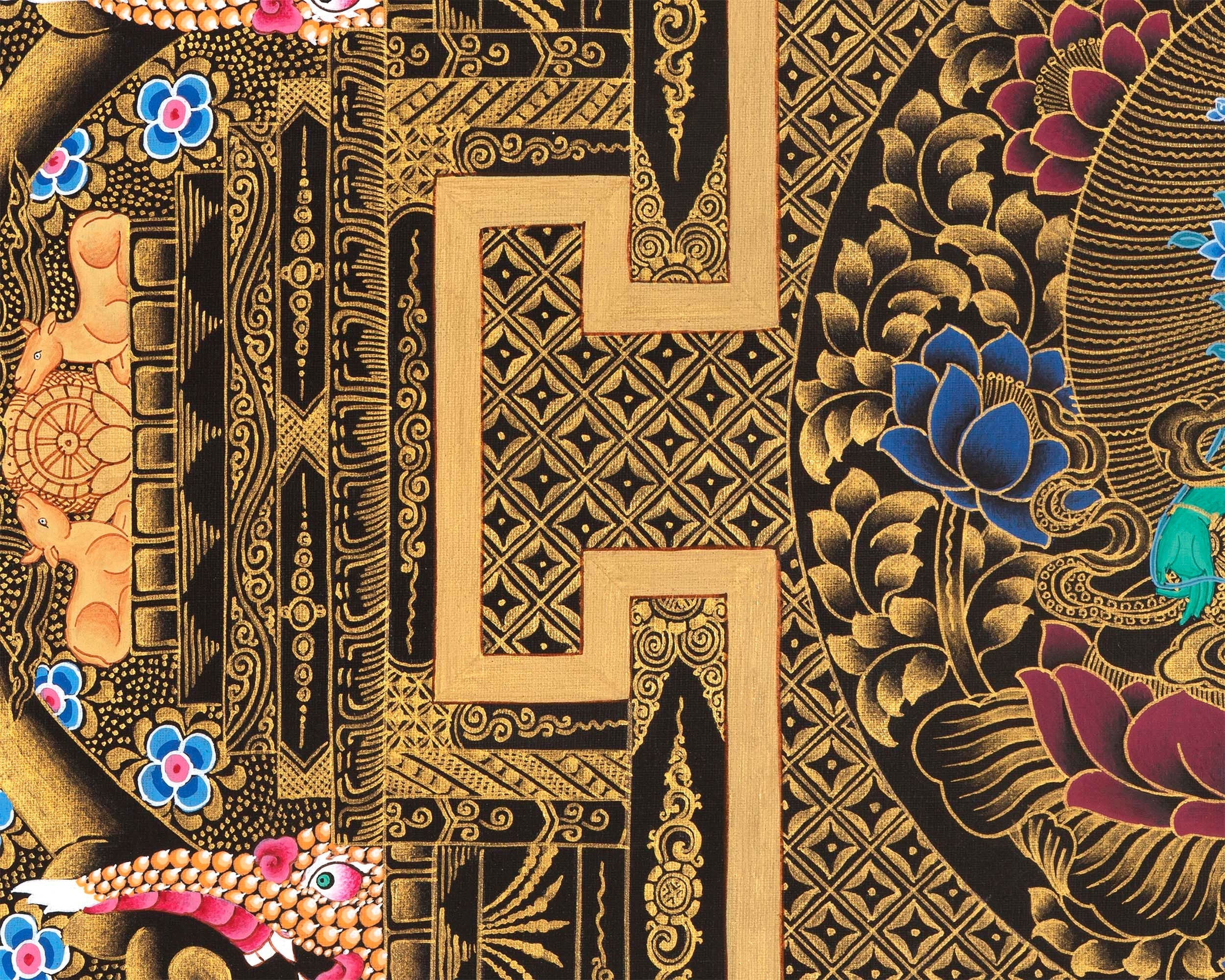 Green Tara Mandala Thangka | Wheel Of Time | Wall Hanging Religious Decor