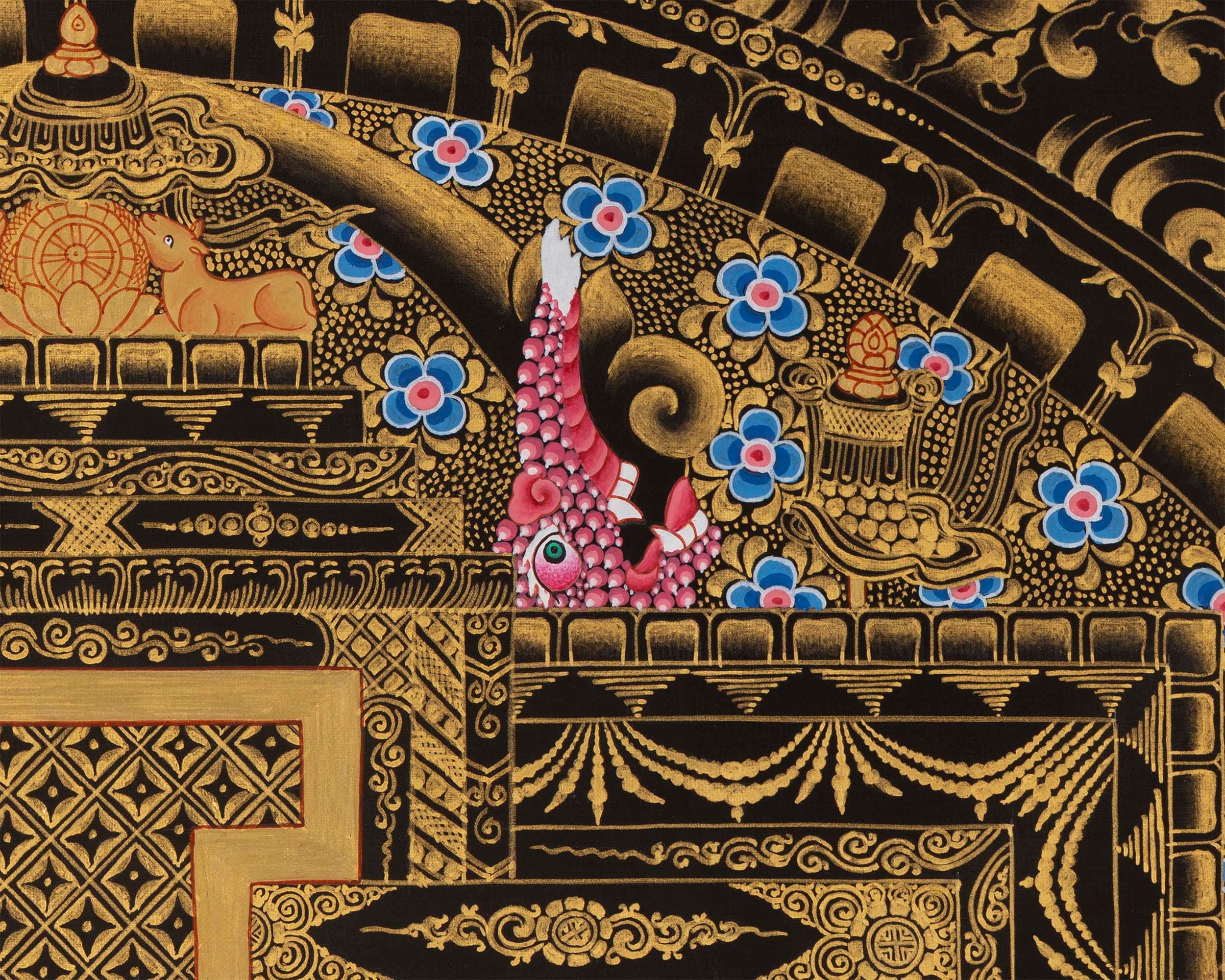 Avalokiteshvara Mandala |Wheel of Time Thangka | Kalachakra Mandala Wall Hanging