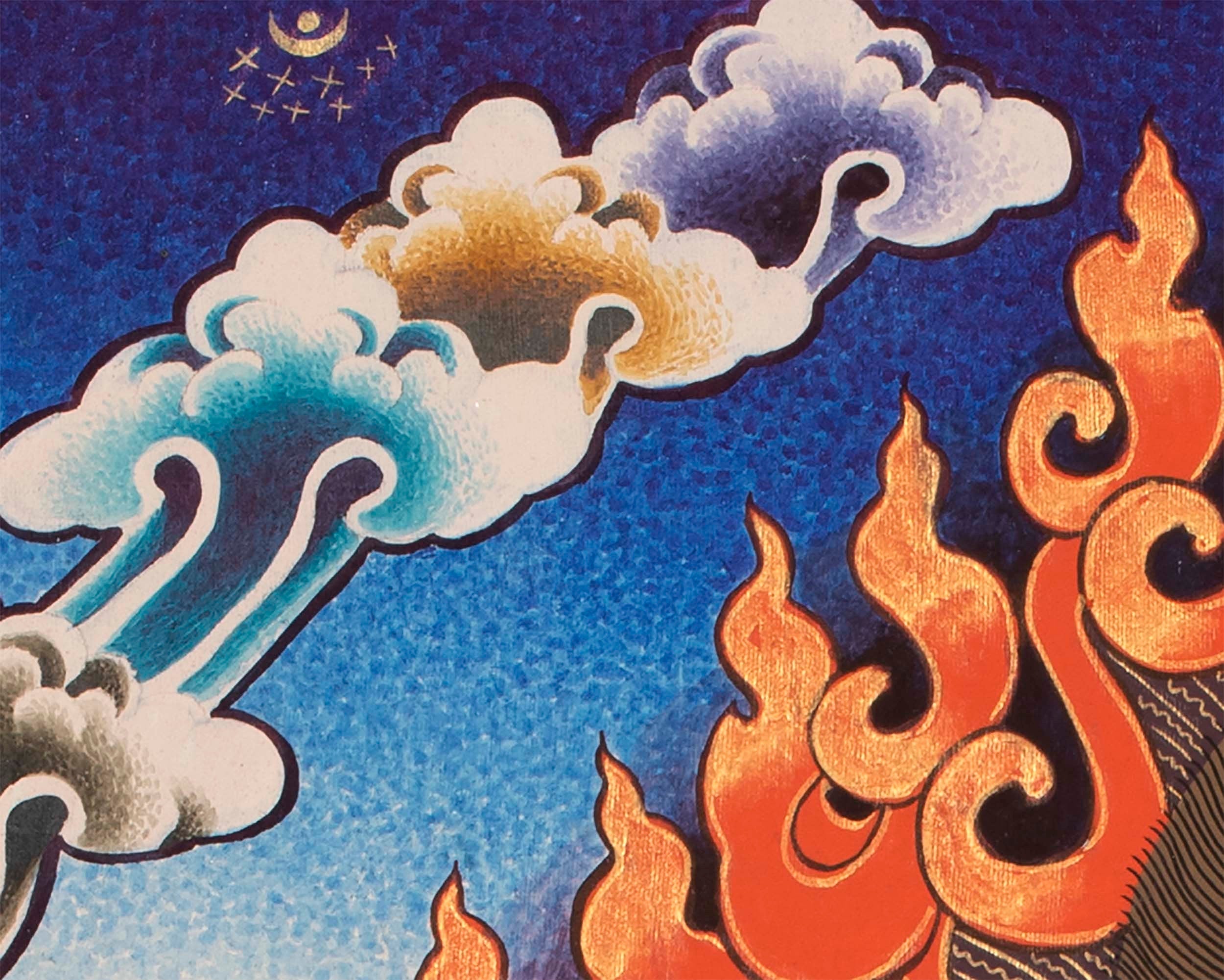 Sakya Mahakala Thangka | Wrathful Dharmapala Vajra Panjarnatha | Buddhist Wall Decor