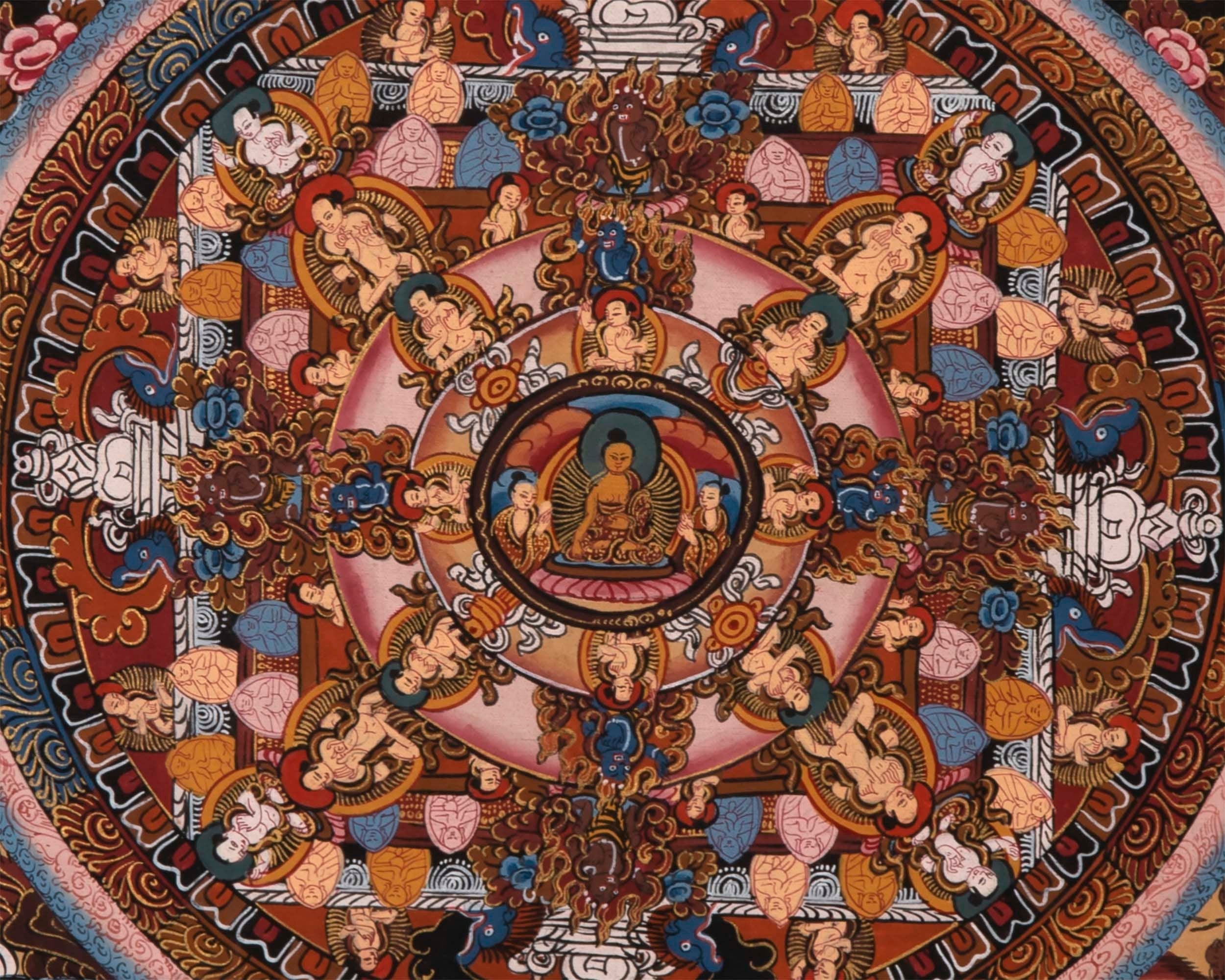 Unique Buddha Mandala Thangka | Genuine Hand Painted Wall Decor