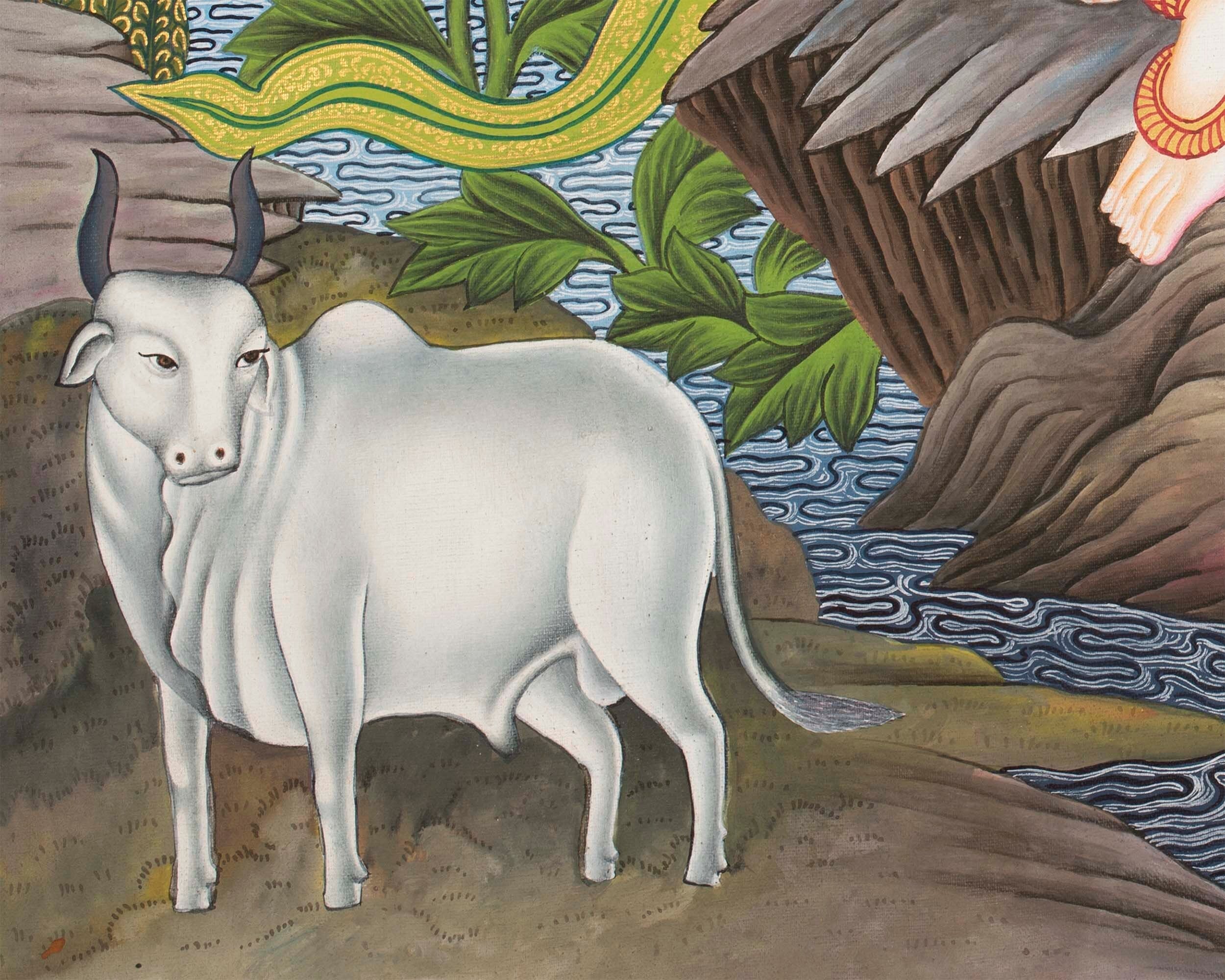 Newari Art Style | Original Hand-painted Lord Shiva, Shankar, Mahadev Thangka Painting