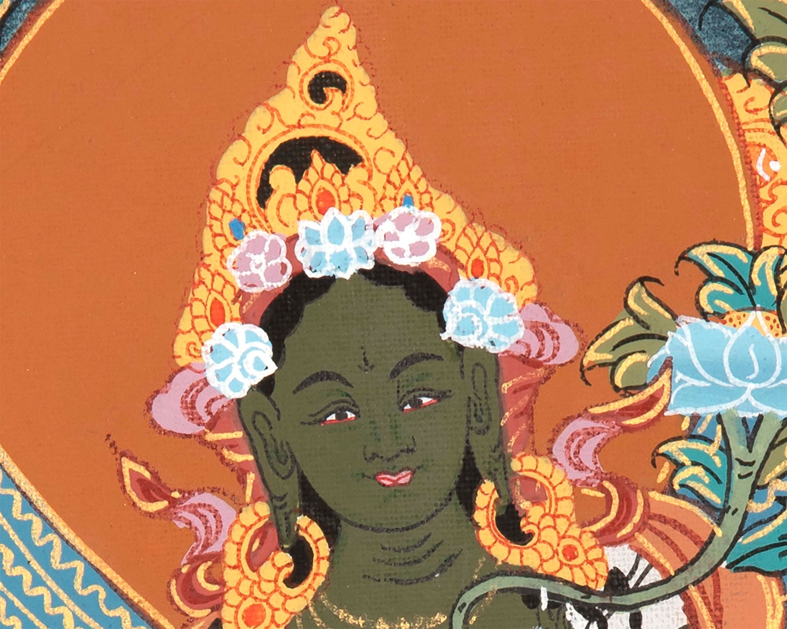 Green Tara Thangka | Wall Decoration Painting