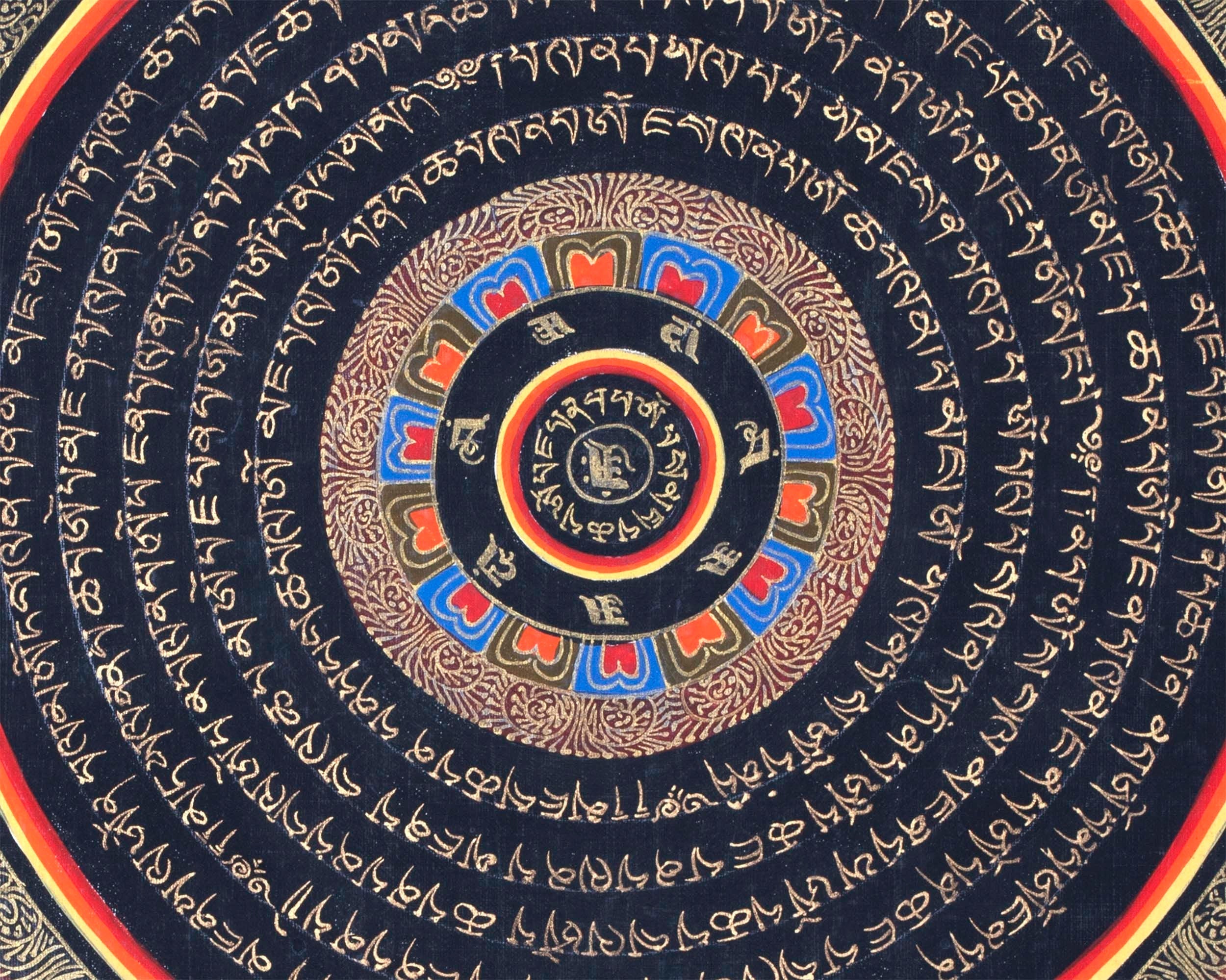 Om Mandala Thangka | Spiritual Wall Art For Meditation | Small Size Wall Decor