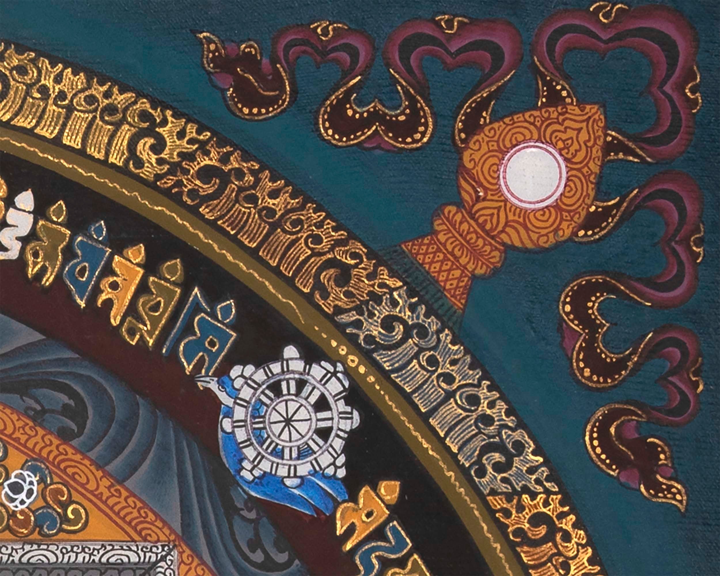 Tibetan Kalachakra Mandala | Hand painted Tibetan Thangka