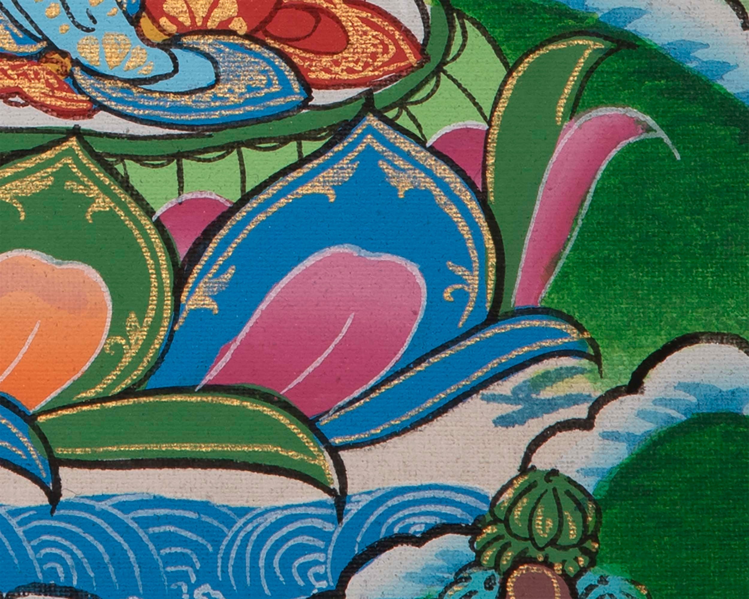 Vintage White Tara Thangka | Tibetan Wall Hanging