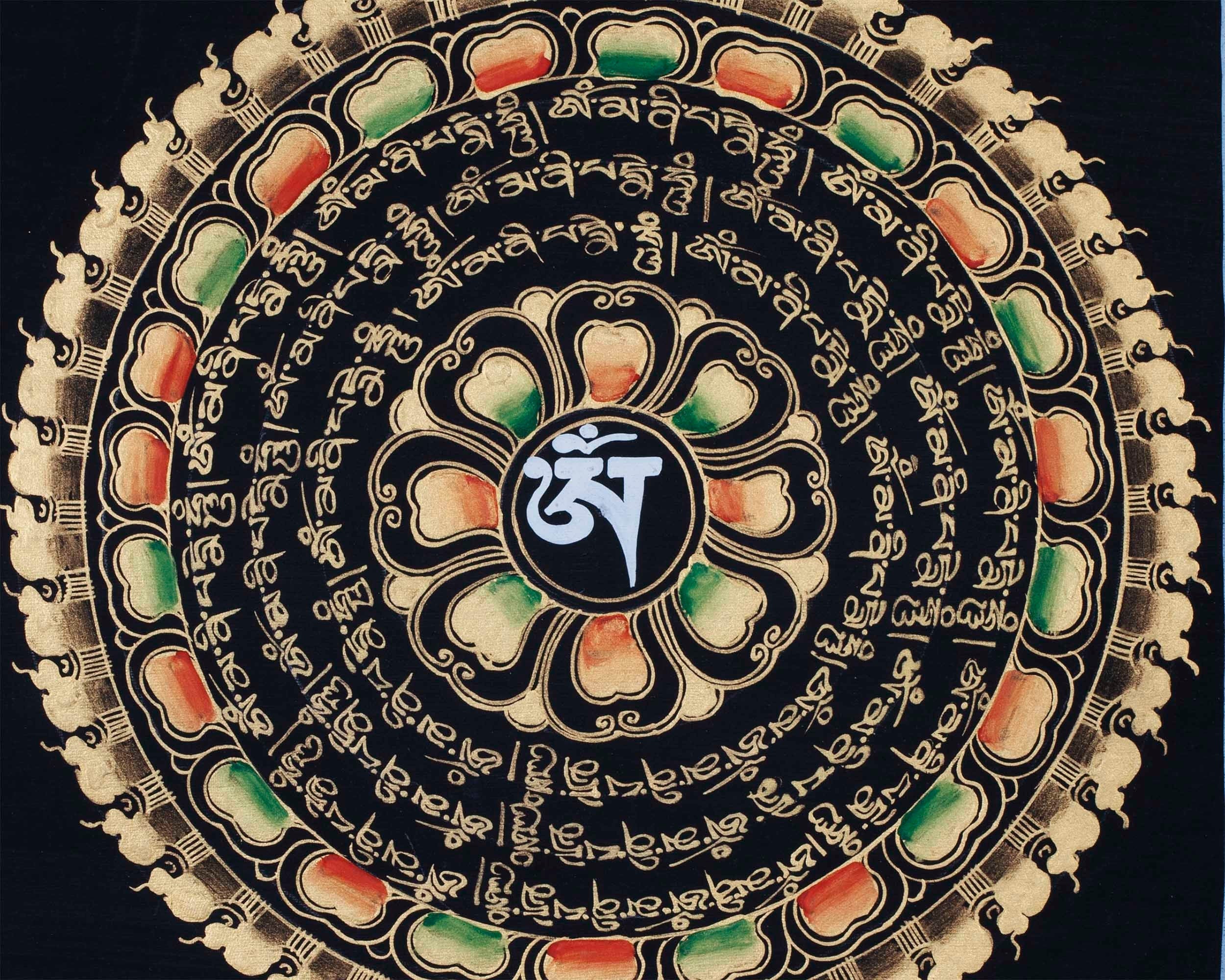 Om Mantra Mandala thangka | Altar Decor