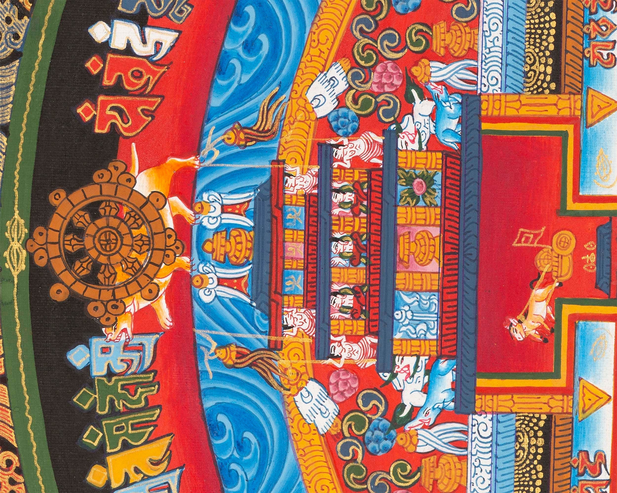 Kalachakra Mandala Thangka In fine Quality | Wheel Of Time | Buddhist Art | Wall Hanging Yoga Meditation Canvas Art | Tibetan Buddhist Art