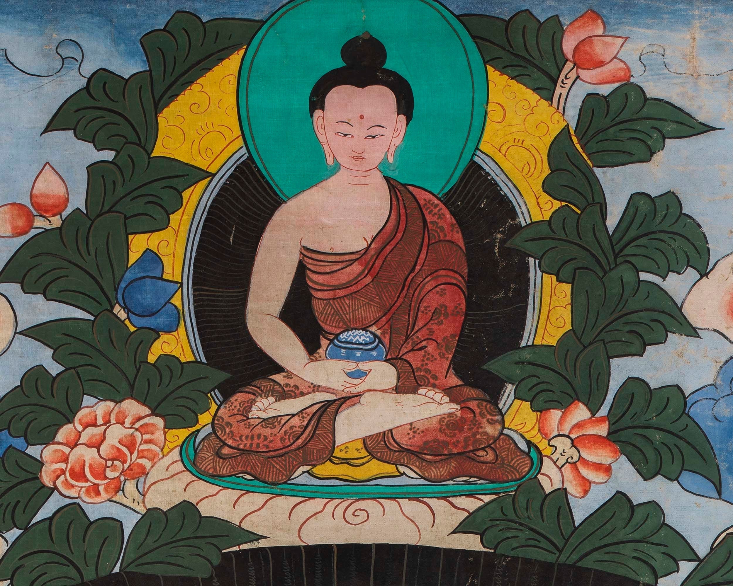 1000 Armed Avalokiteshvara | Old Antique Meditation Canvas Art