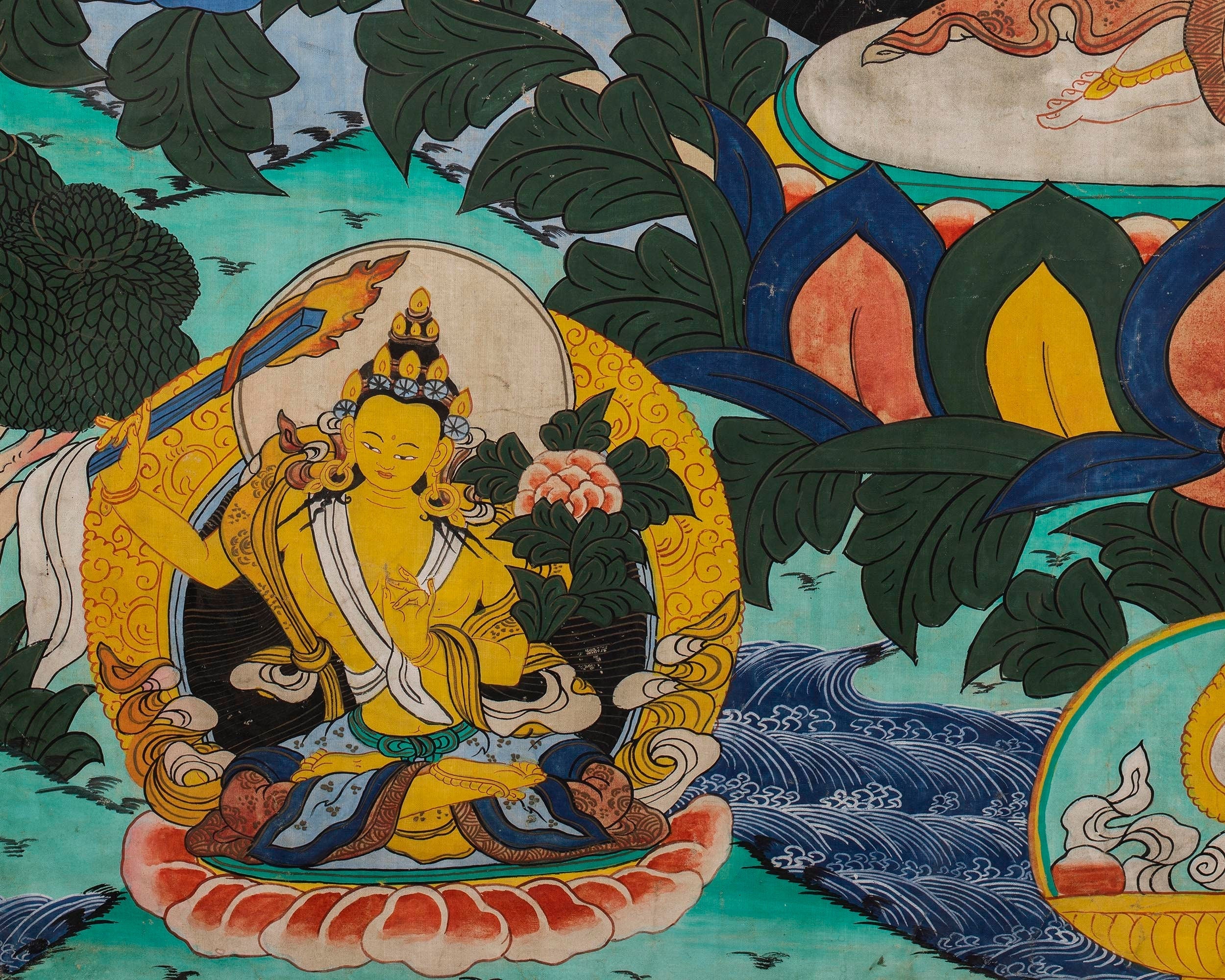 1000 Armed Avalokiteshvara | Old Antique Meditation Canvas Art