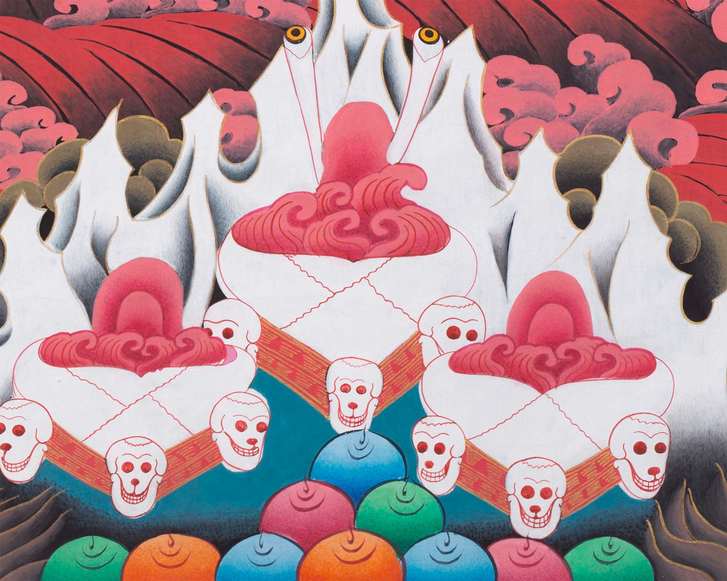 Palden Lhamo Original Hand-Painted Buddhist Thangka | Wall Decoration Painting