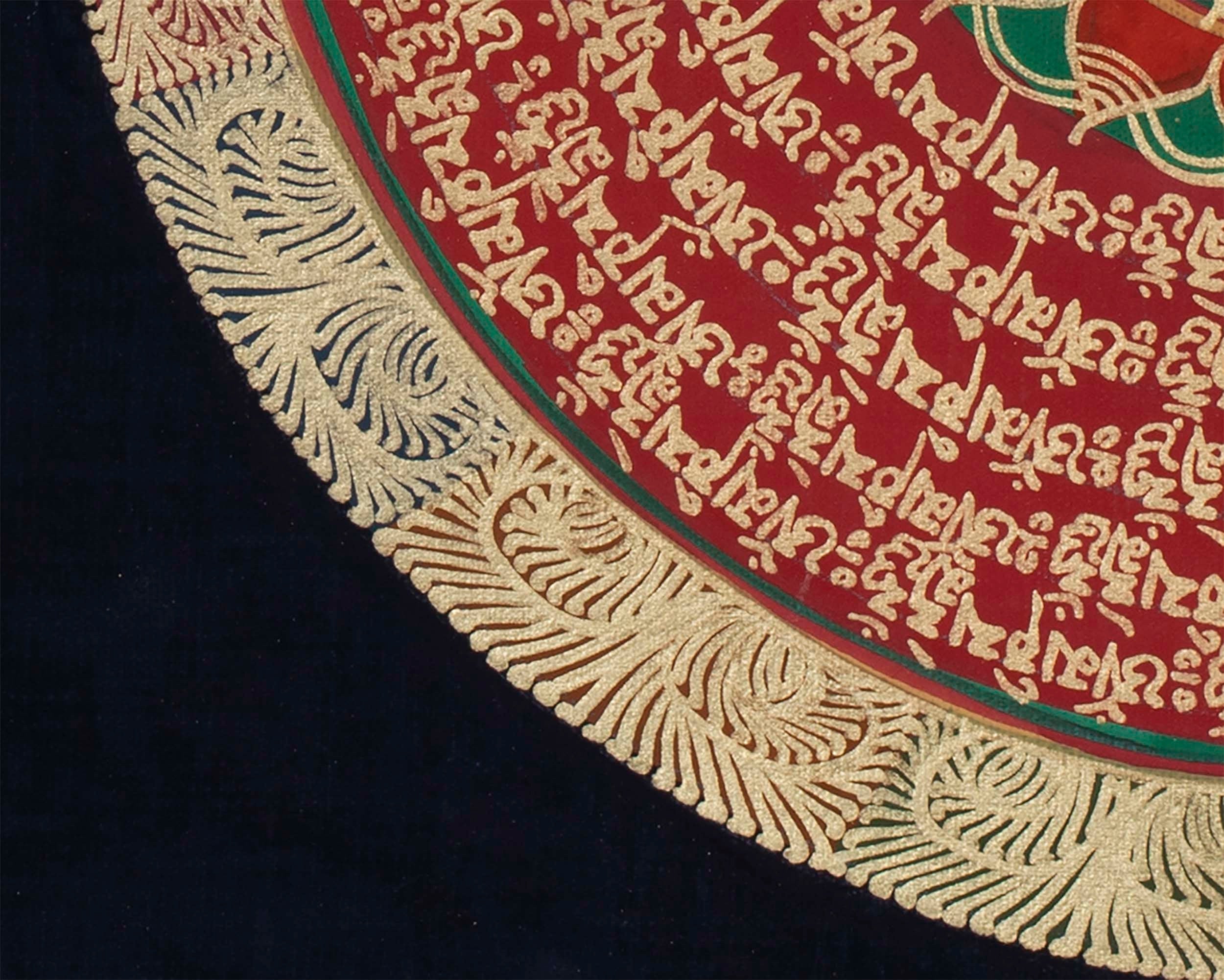 Universal Om Mantra Mandala Thangka | Traditional Buddhist Handpainted Art | Wall Decors