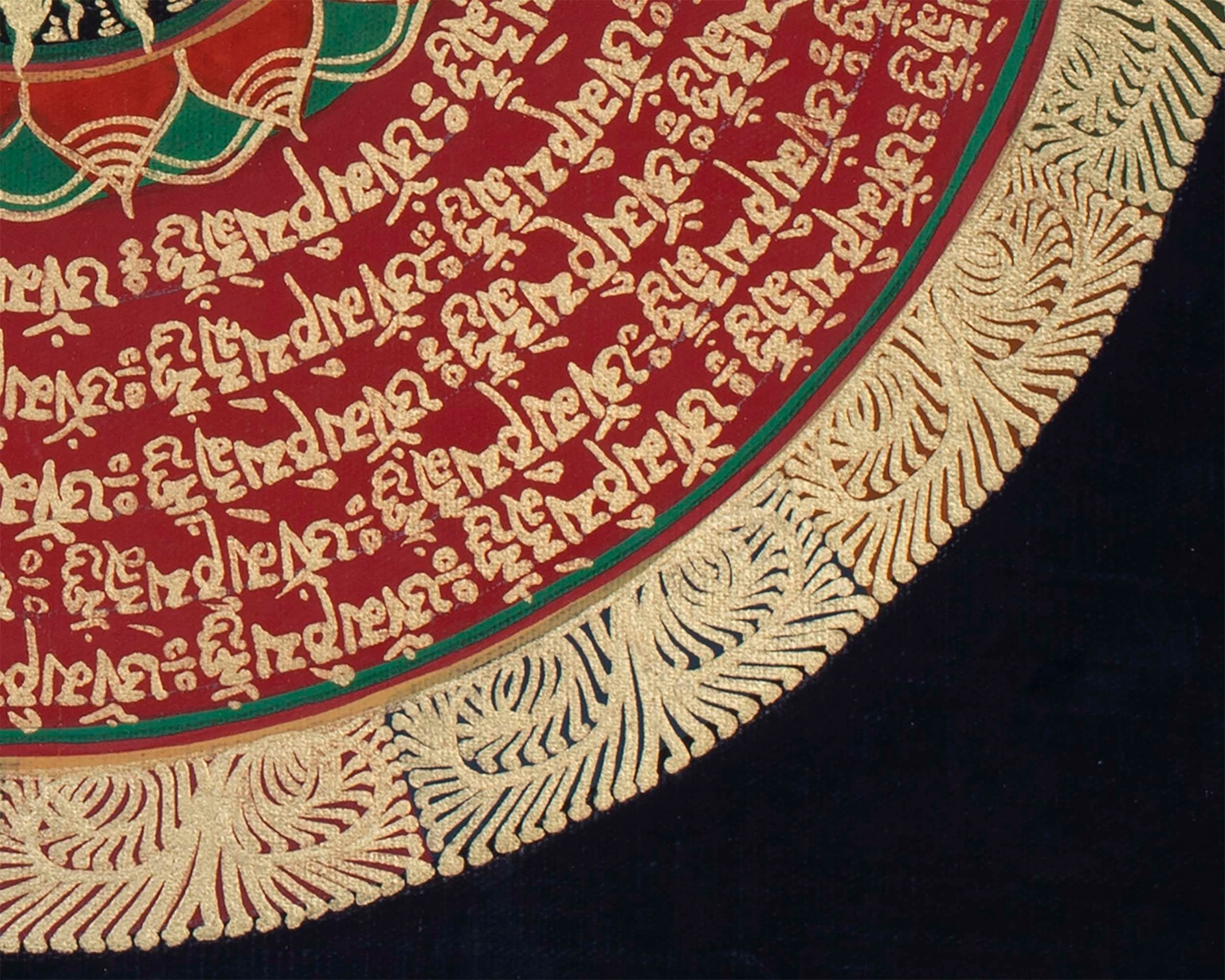 Universal Om Mantra Mandala Thangka | Traditional Buddhist Handpainted Art | Wall Decors