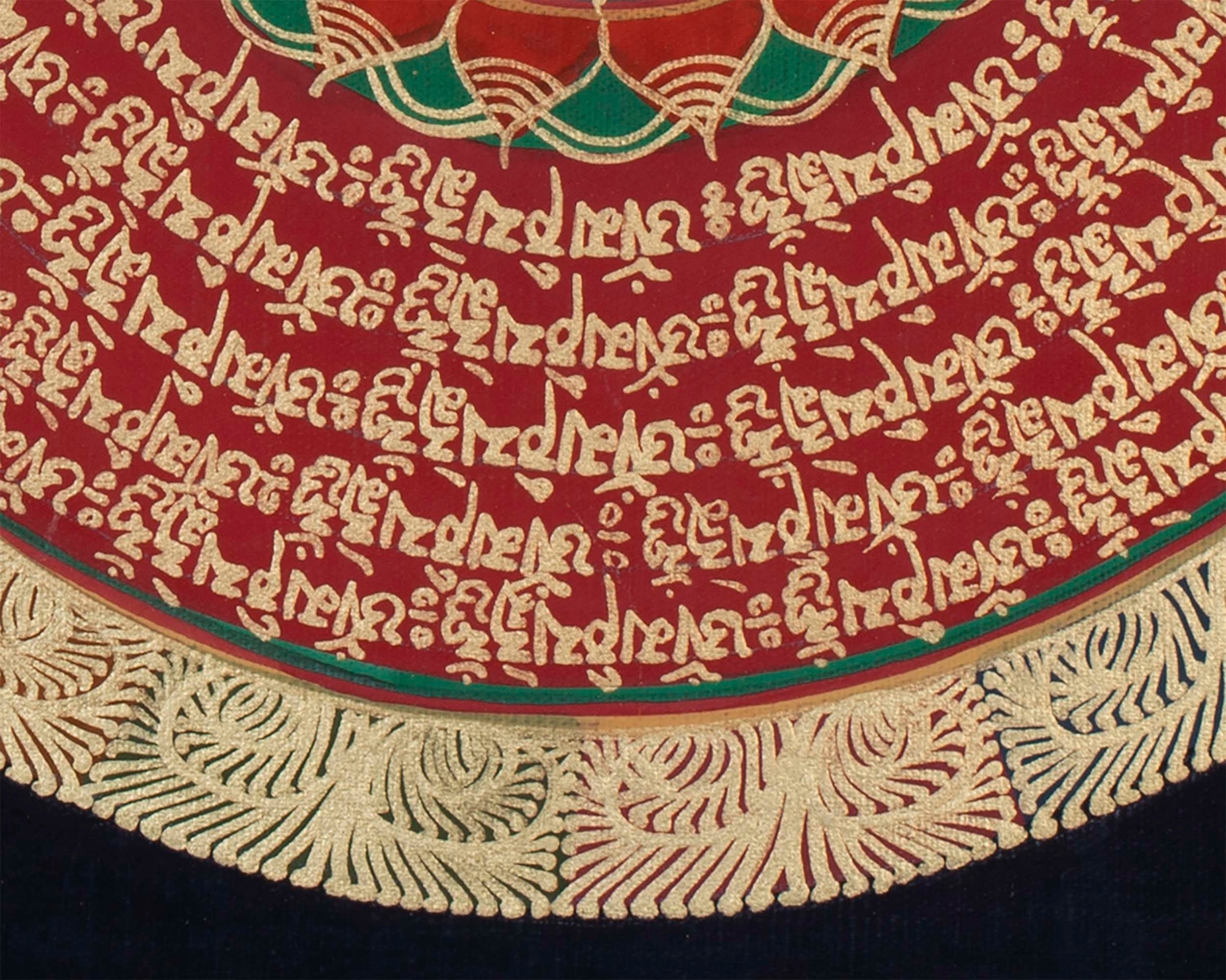 Universal Om Mantra Mandala Thangka | Traditional Buddhist Handpainted Art | Wall Decors