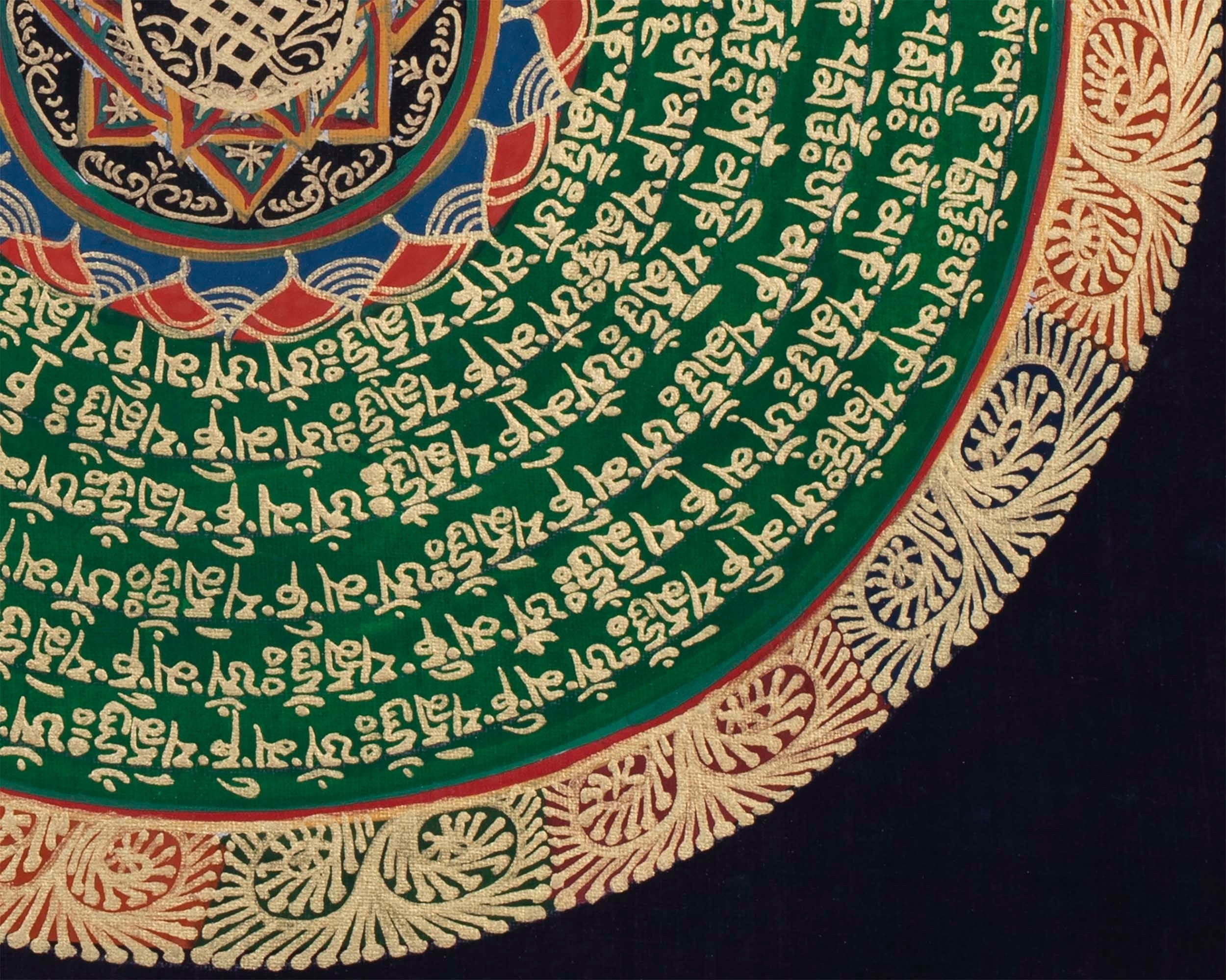 Endless Knot Mantra Thangka | Traditional Mandala Art | Wall Hanging Decoration