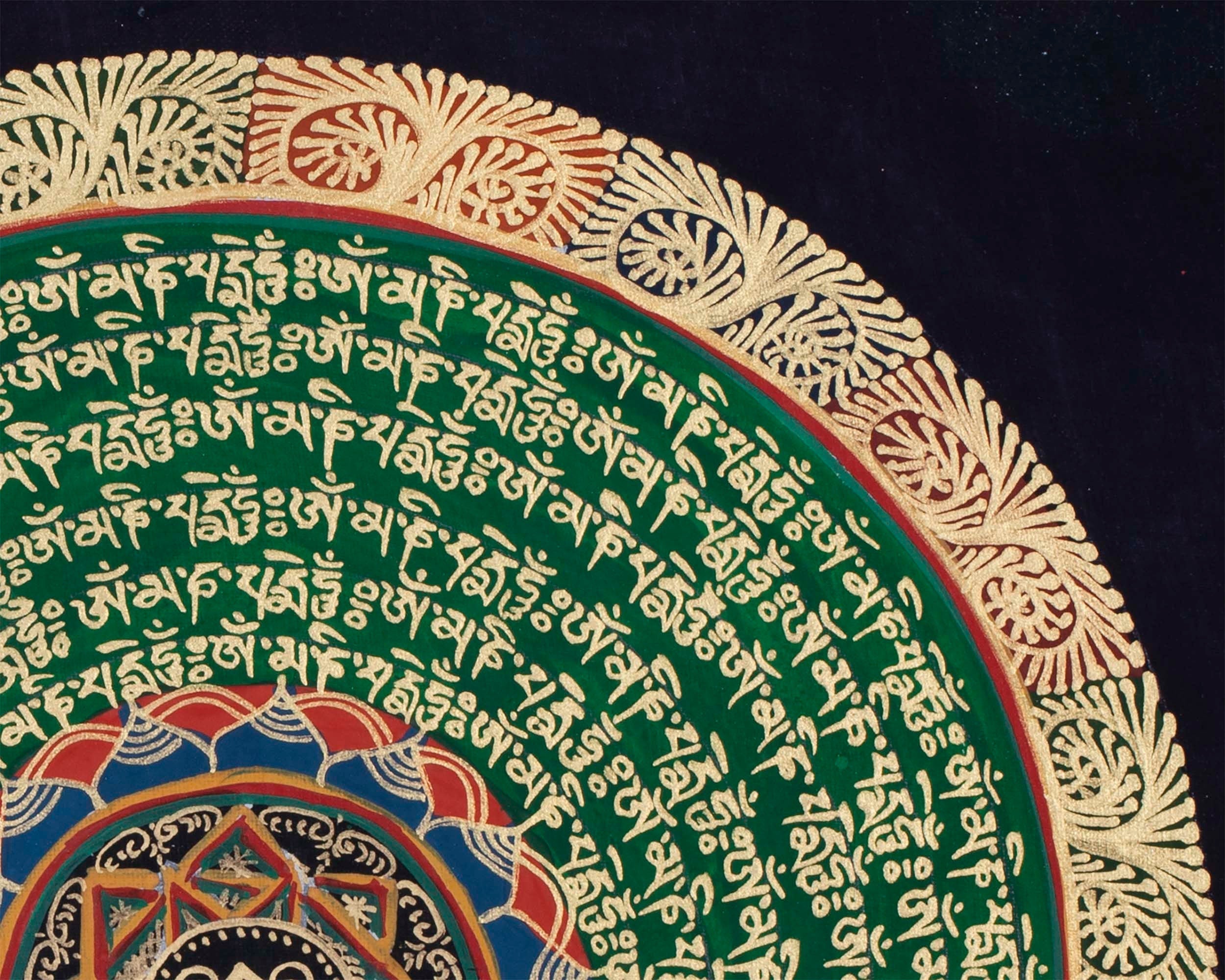 Endless Knot Mantra Thangka | Traditional Mandala Art | Wall Hanging Decoration