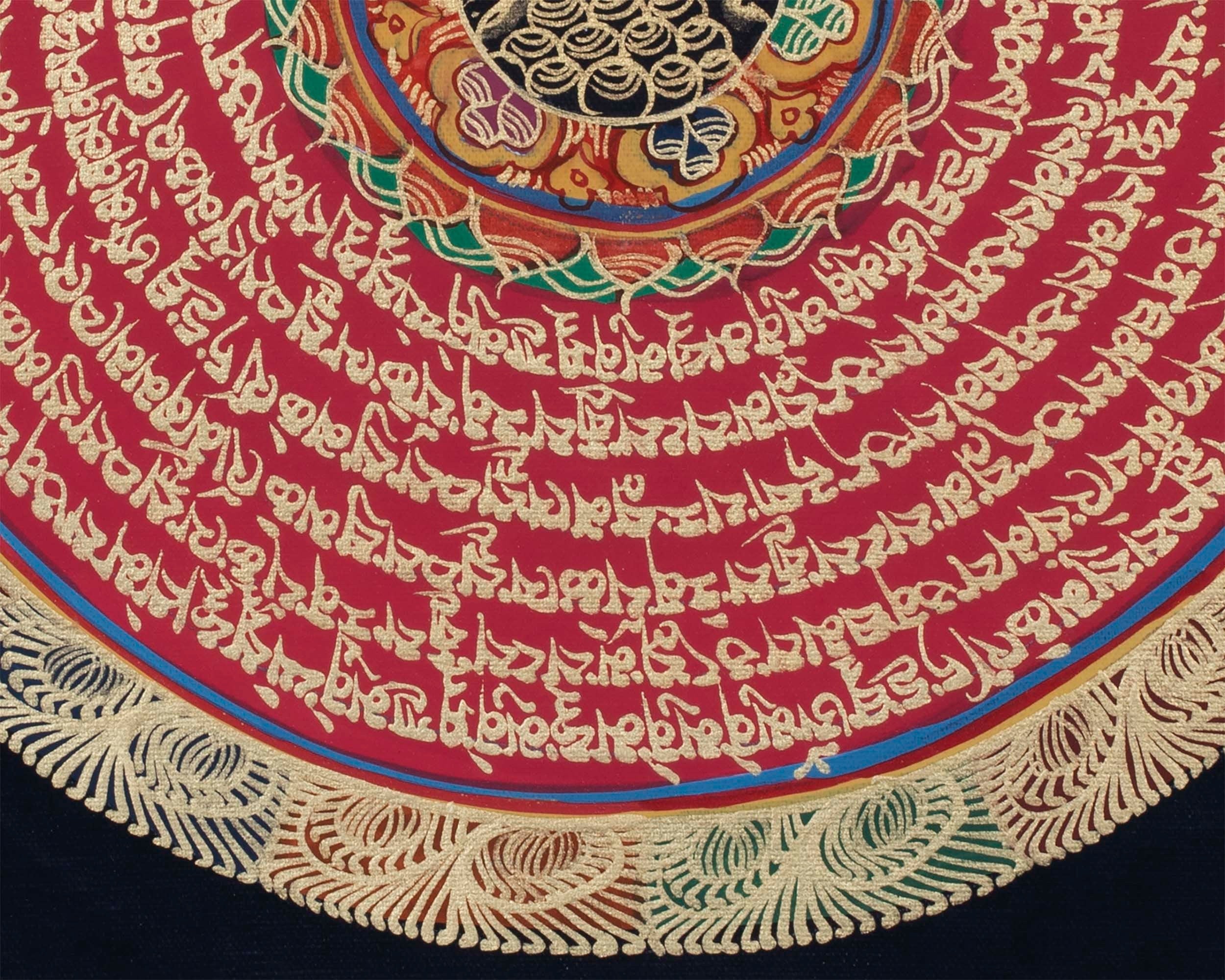 Precious Stone Mandala Thangka | Buddhist Handpainted Art | Wall Decoration Painting