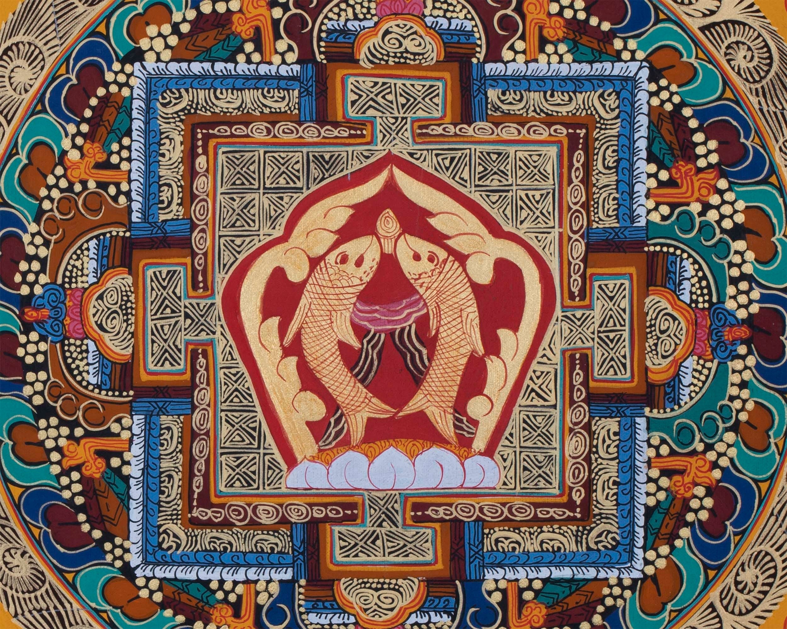 Fish Mandala Thangka | Wall Decoration Painting