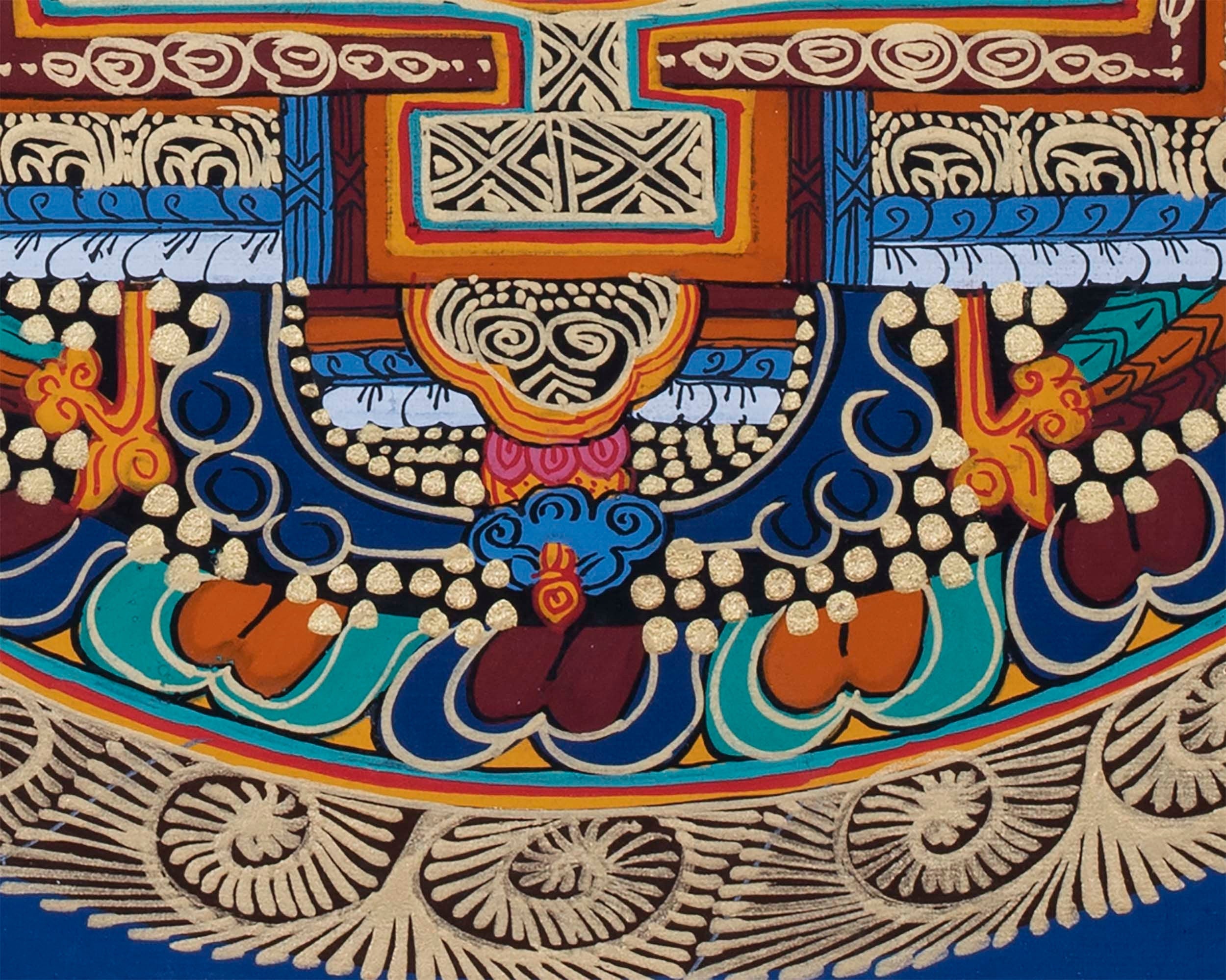 Hum Mandala Thangka | Wall Hanging Yoga Meditation Canvas Art