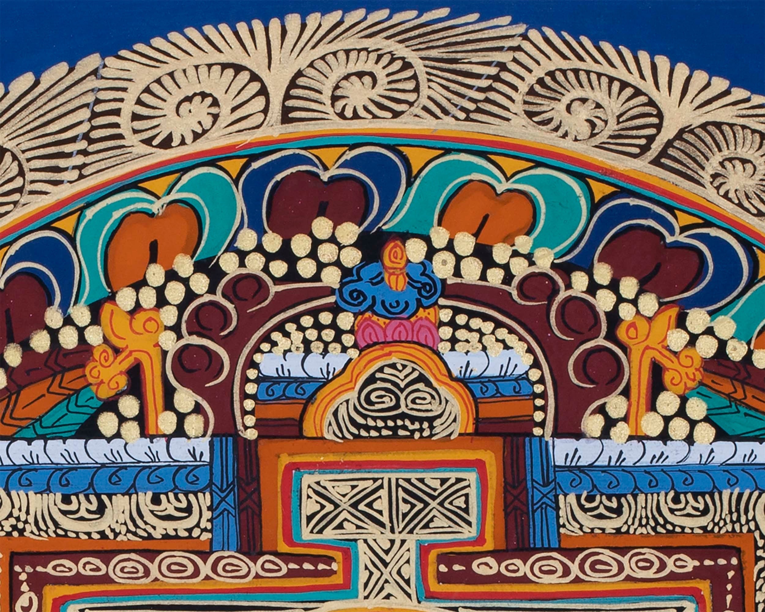 Hum Mandala Thangka | Wall Hanging Yoga Meditation Canvas Art