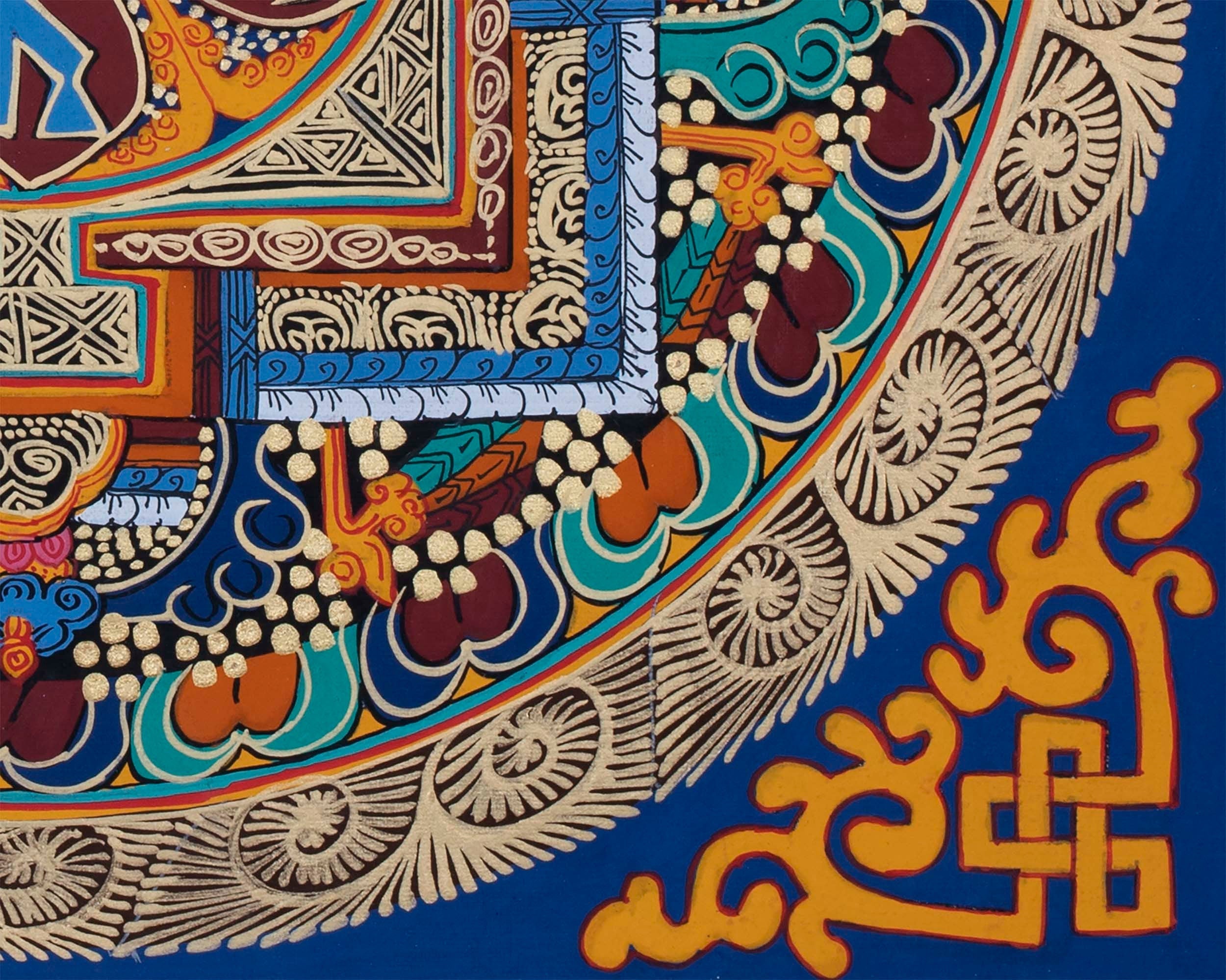 Hum Mandala Thangka | Wall Hanging Yoga Meditation Canvas Art