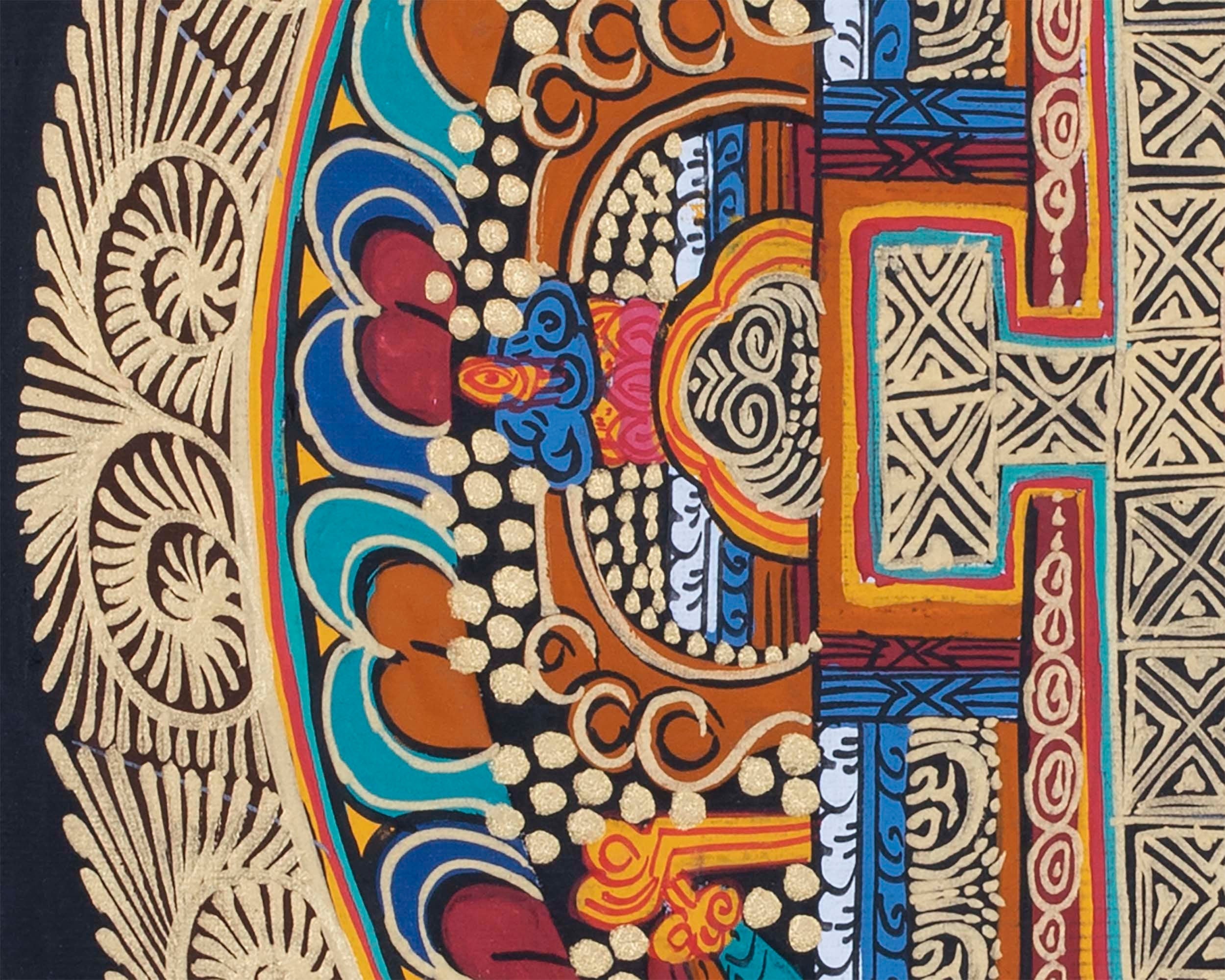 Kalachakra Symbol Mandala | Small Size Wall Decoration Painting