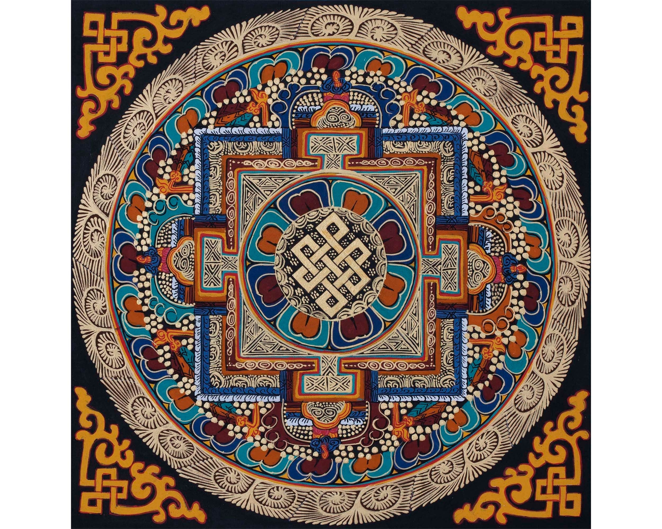 Endless Knot Mandala | Tibetan Thangka Art