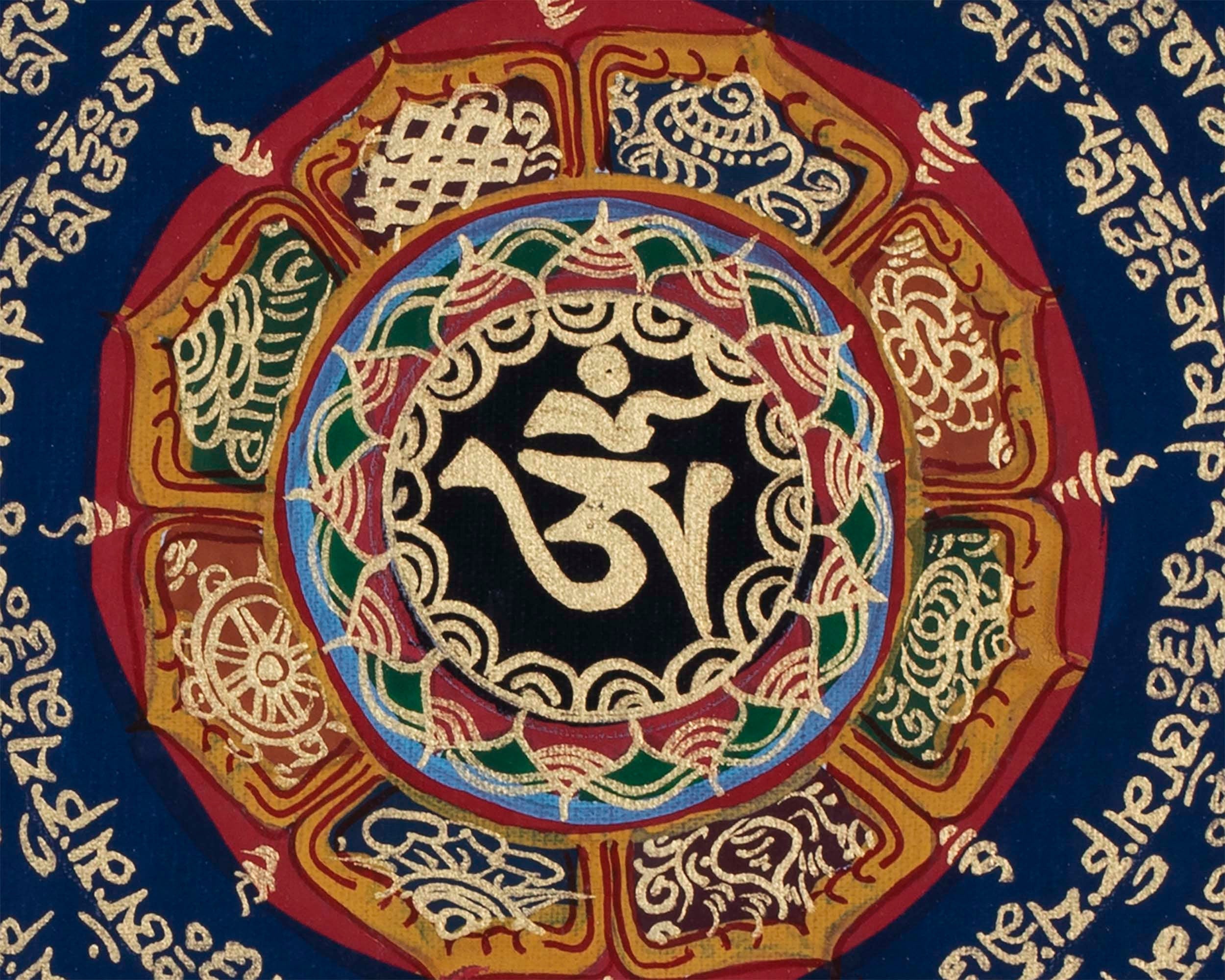 8 Auspicious Symbols Mandala | Buddhist Wall Hanging