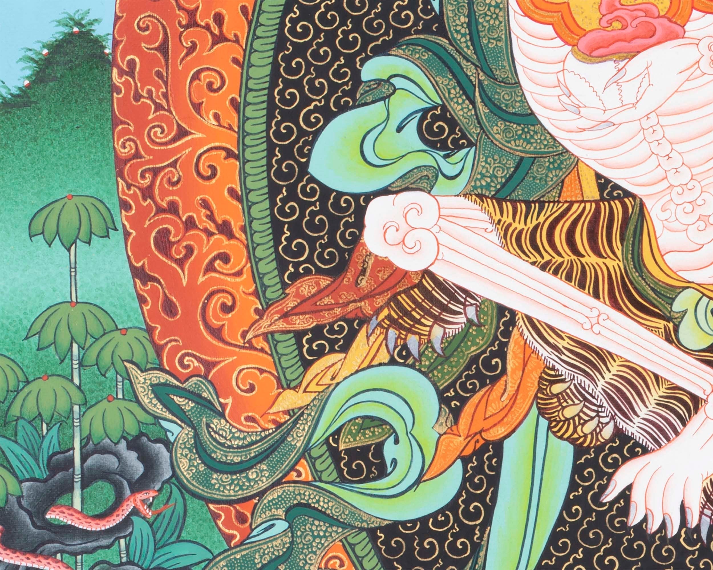 Chitipati Mahakala Thangka | Religious Handpainted Art | Wall Hanging Decors