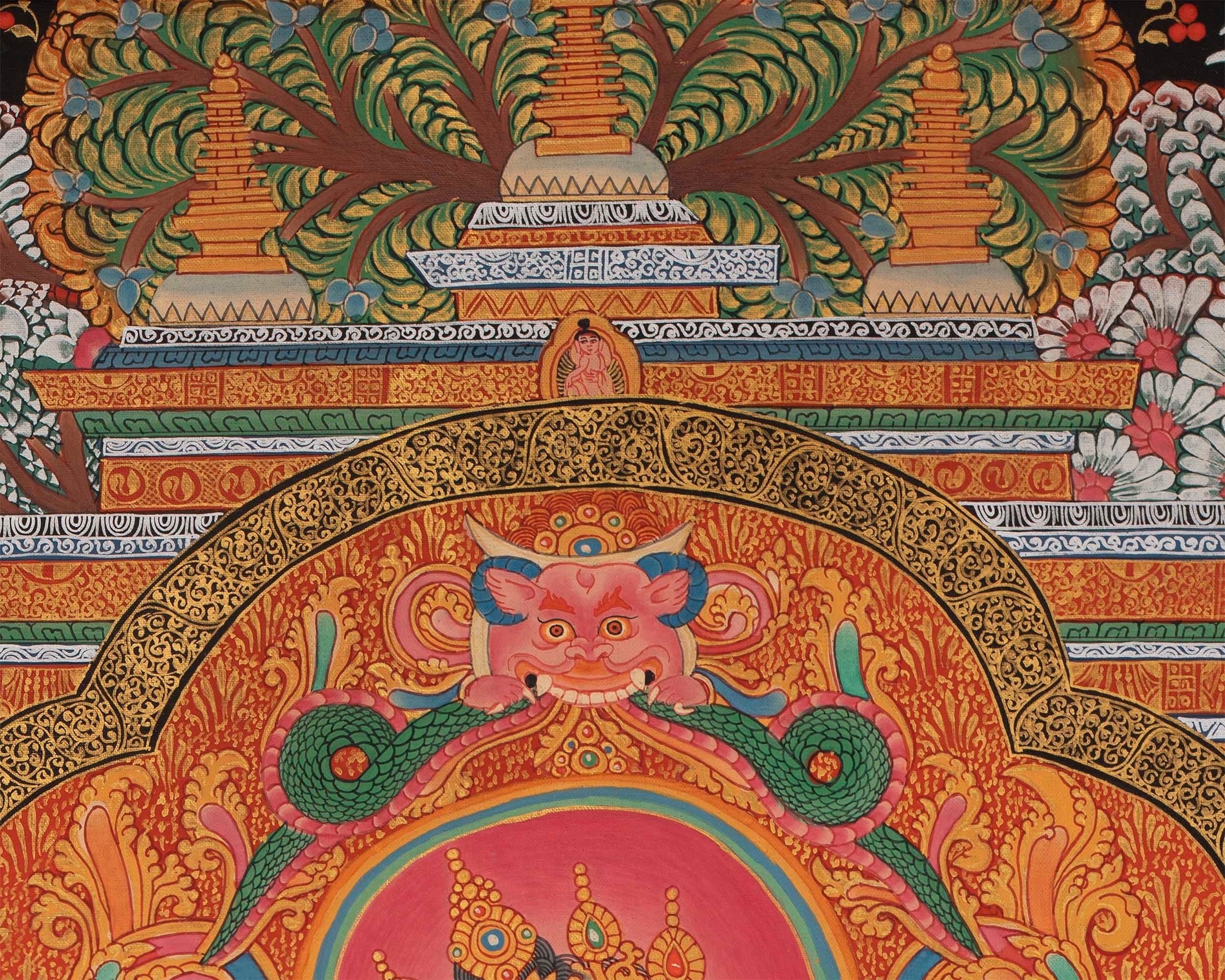 Green Tara Thangka | Wall Art | Religious Home Decor Ideas