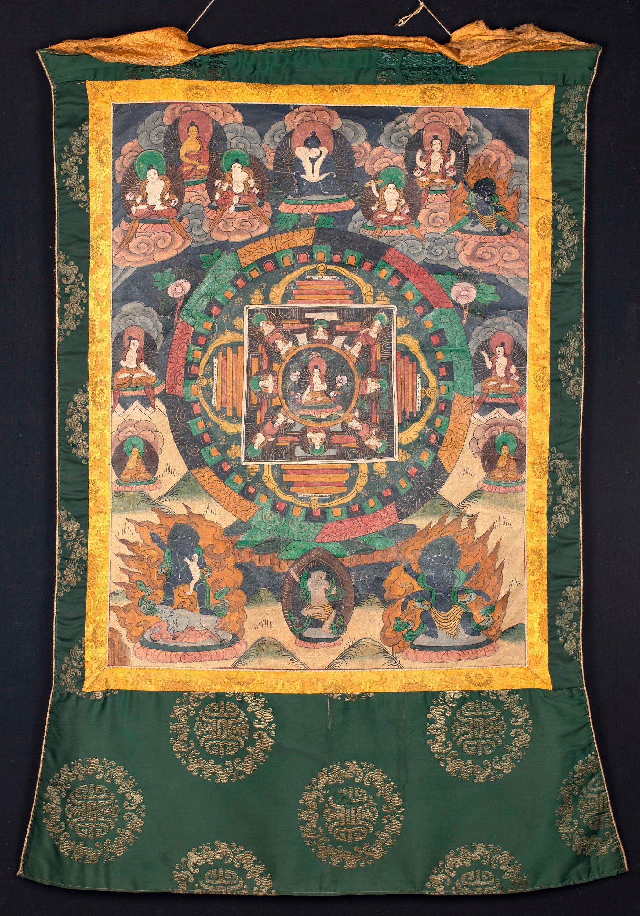Vintage Buddha Mandala | Meditation Canvas Art Buddhist Thangka