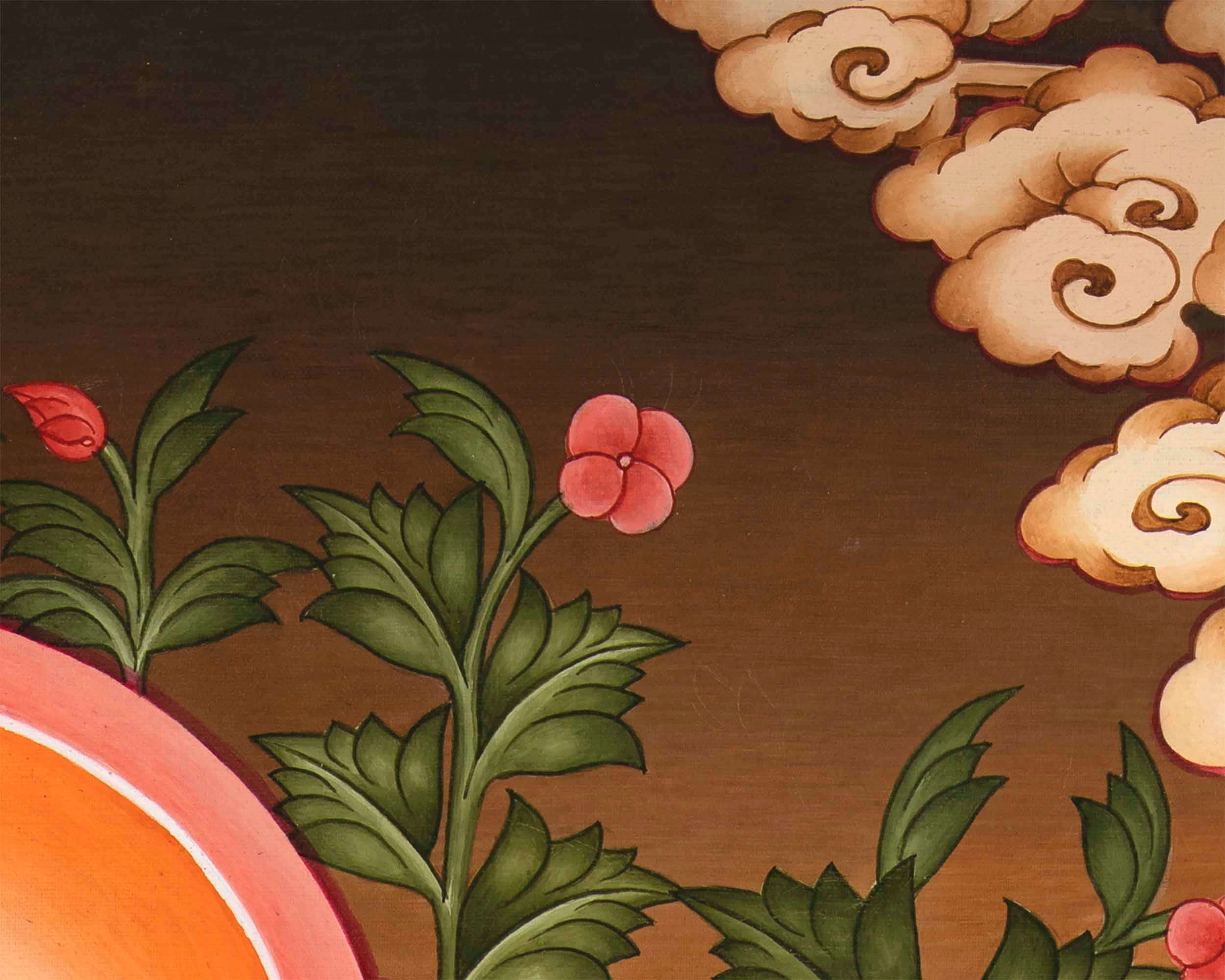 Traditional Vajrasattva Shakti Thangka | Wall hanging Decoration | Religious Art