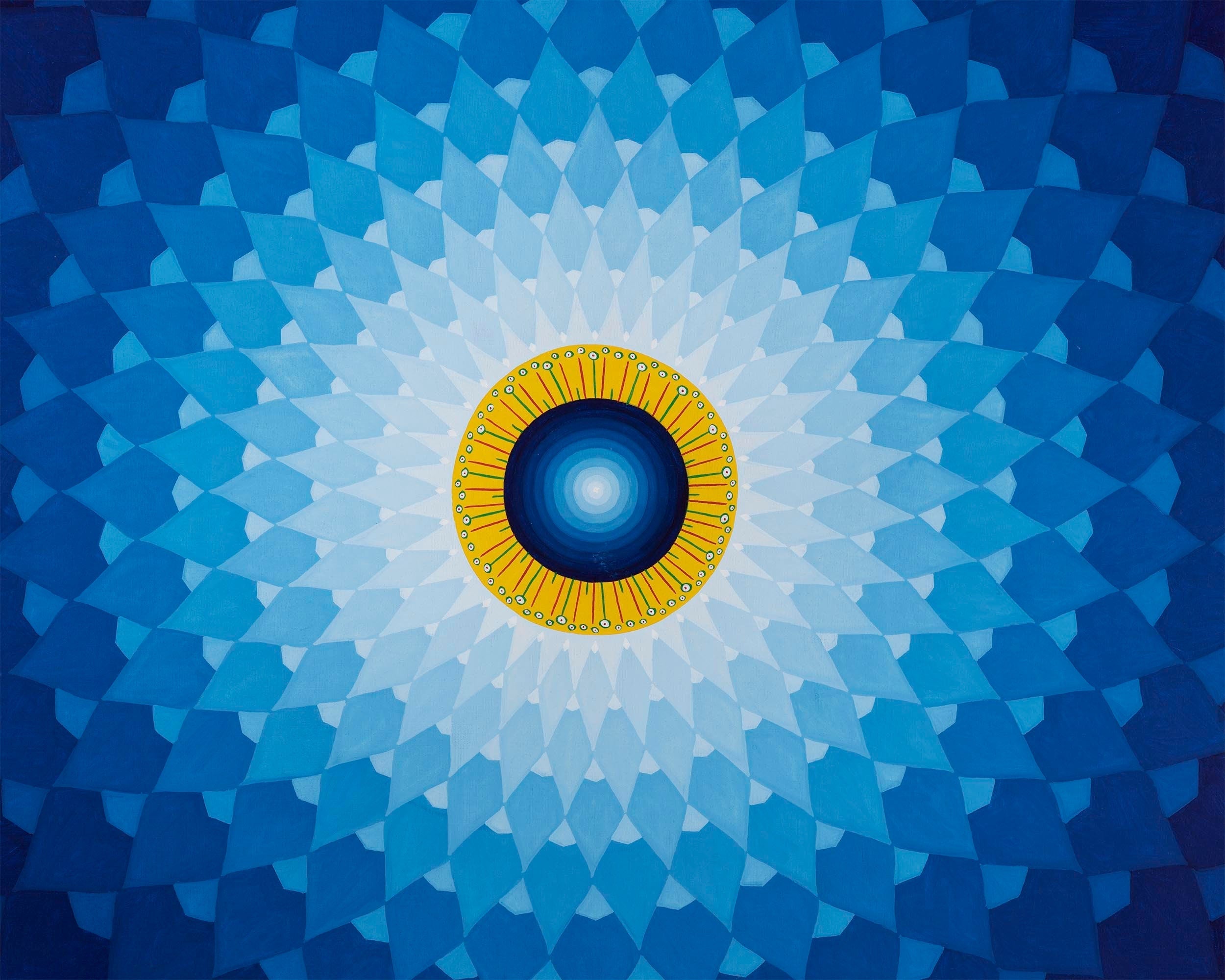 Conspicuous Lotus Petal Halo Mandala | Hand Painted Mandala Art from Nepal