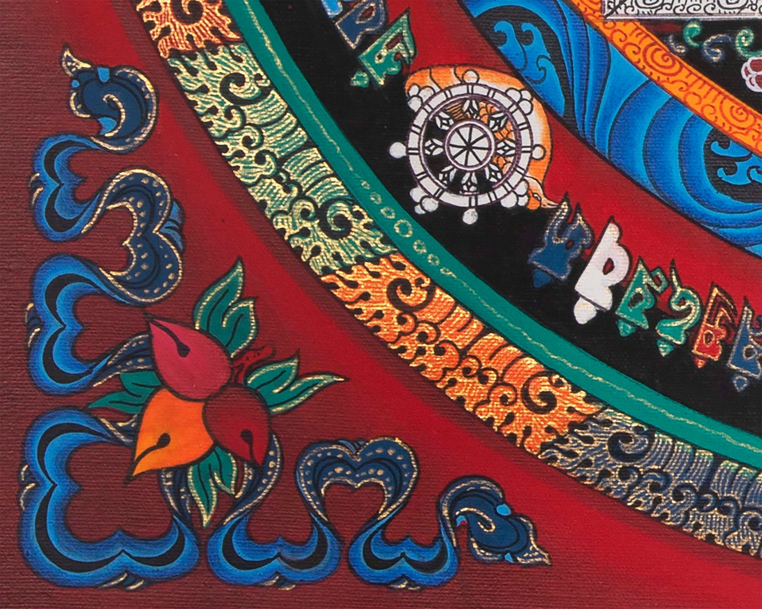 Religious Kalchakra Mandala | Thangka Art From Nepal | Wall Decors