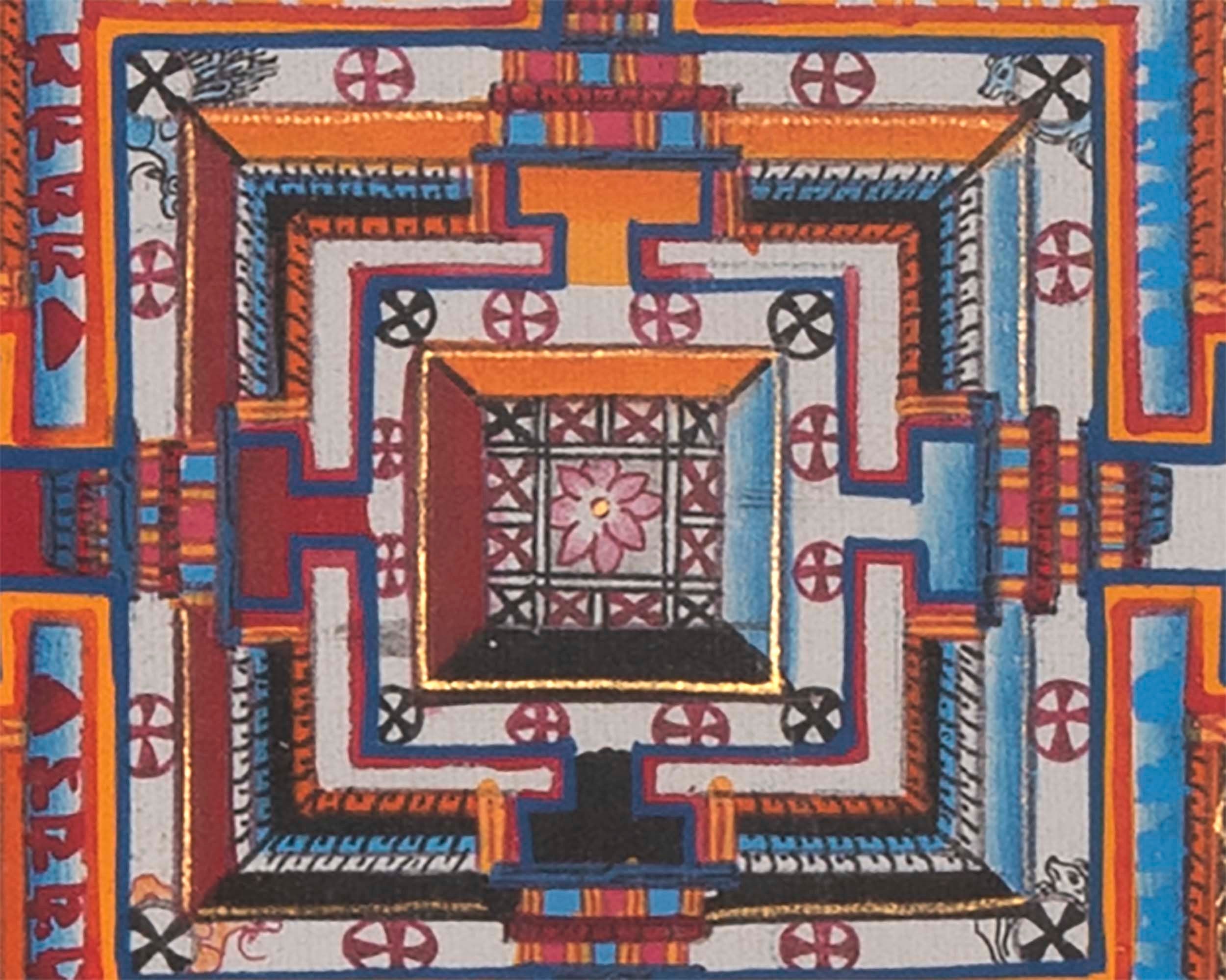 Buddhist Kalachakra Mandala Thangka | Handpainted Religious Artwork | Wall Hanging Decor