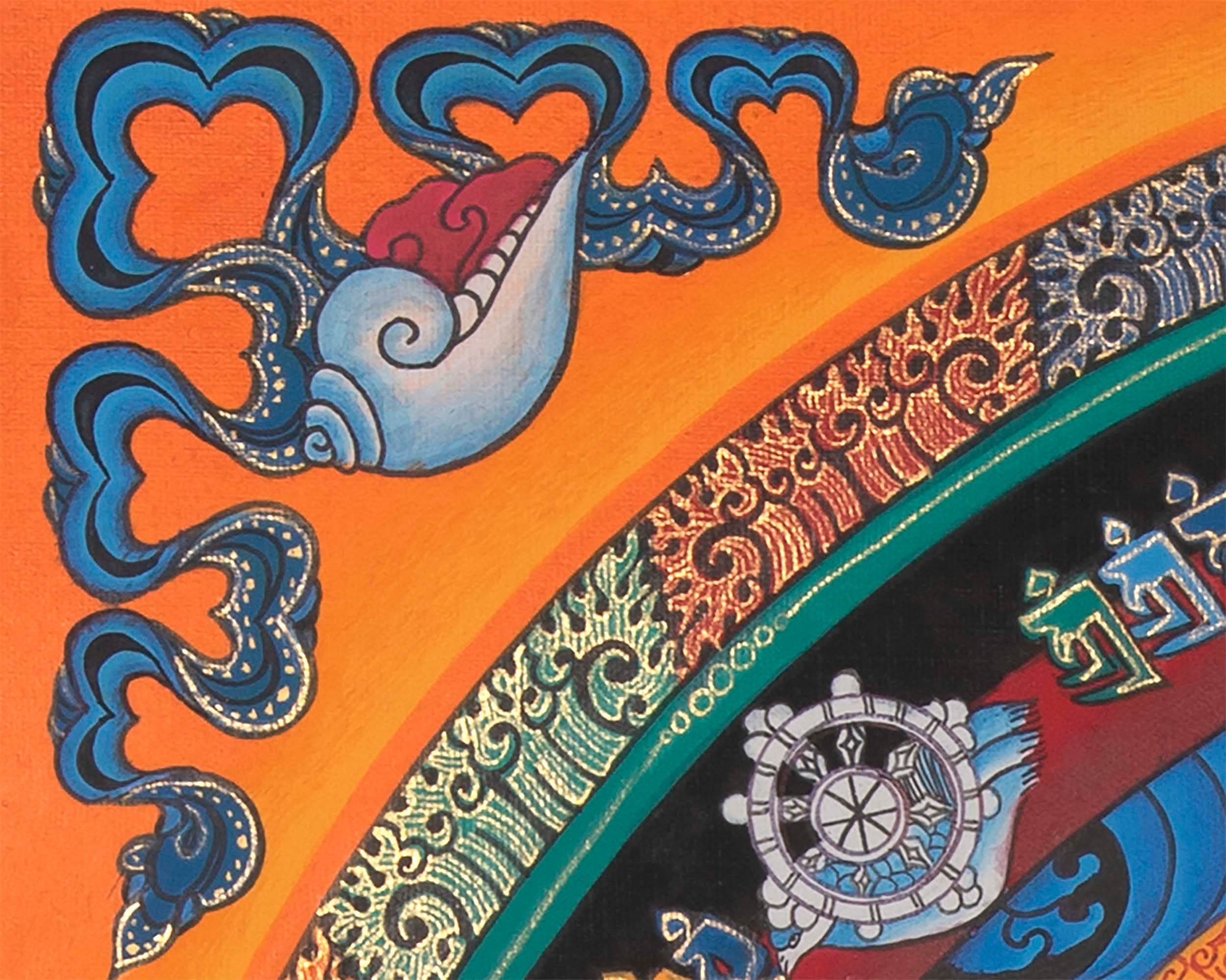Buddhist Kalachakra Mandala Thangka | Handpainted Religious Artwork | Wall Hanging Decor