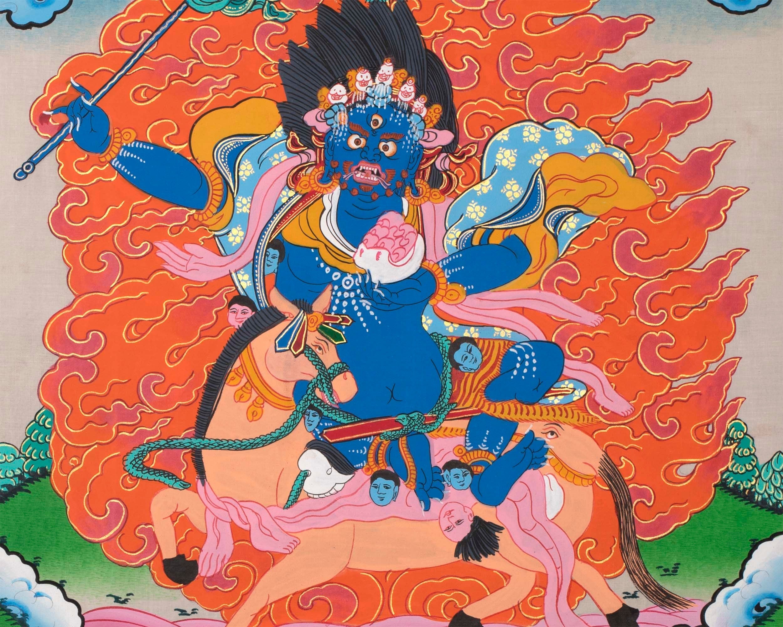 Goddess Palden Lhamo Thangka | Feminist Deity Vajrayana | Wall Decor