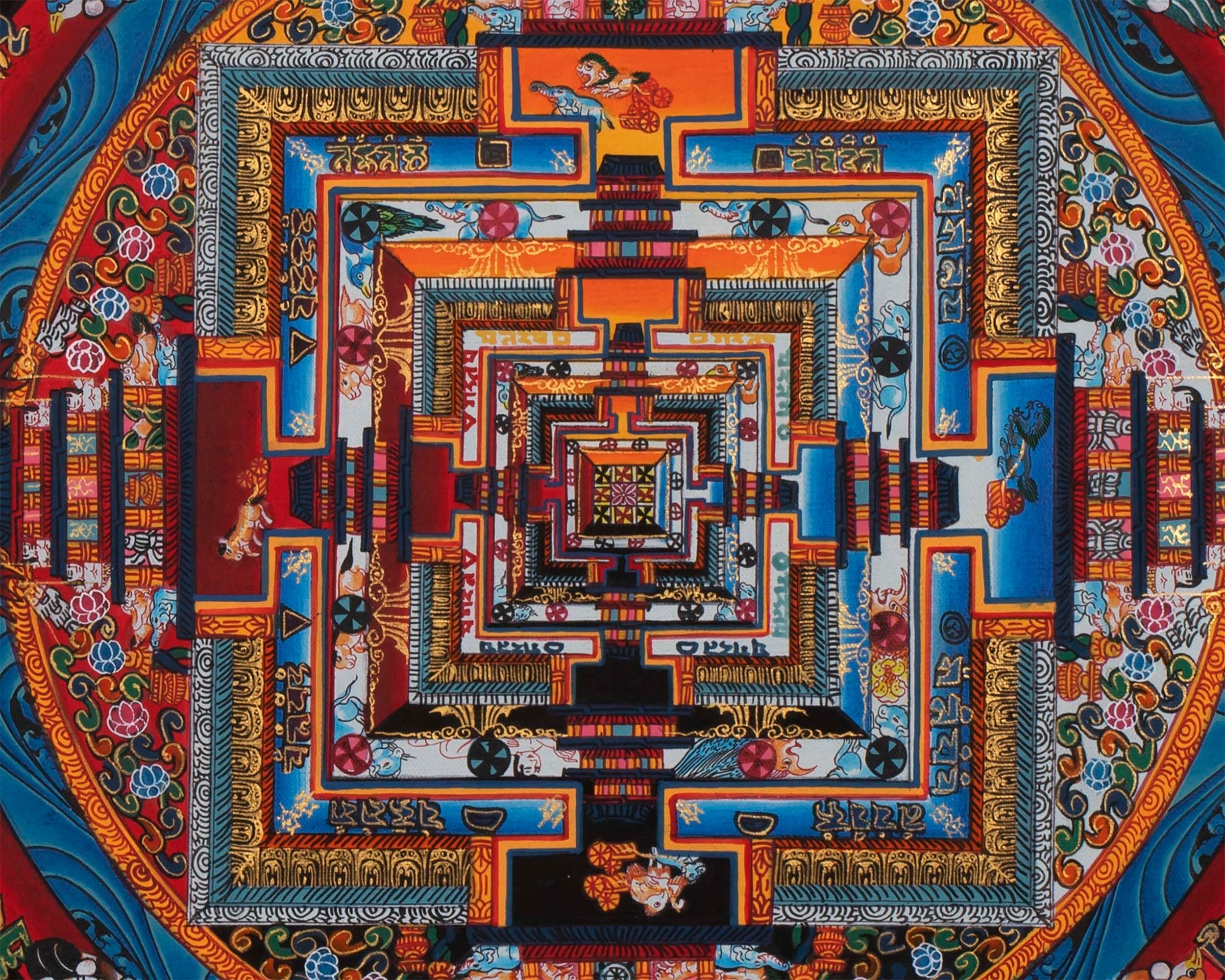 Kalachakra Mandala Thangka Painting | Rare Genuine Hand Painted Tibetan thangka